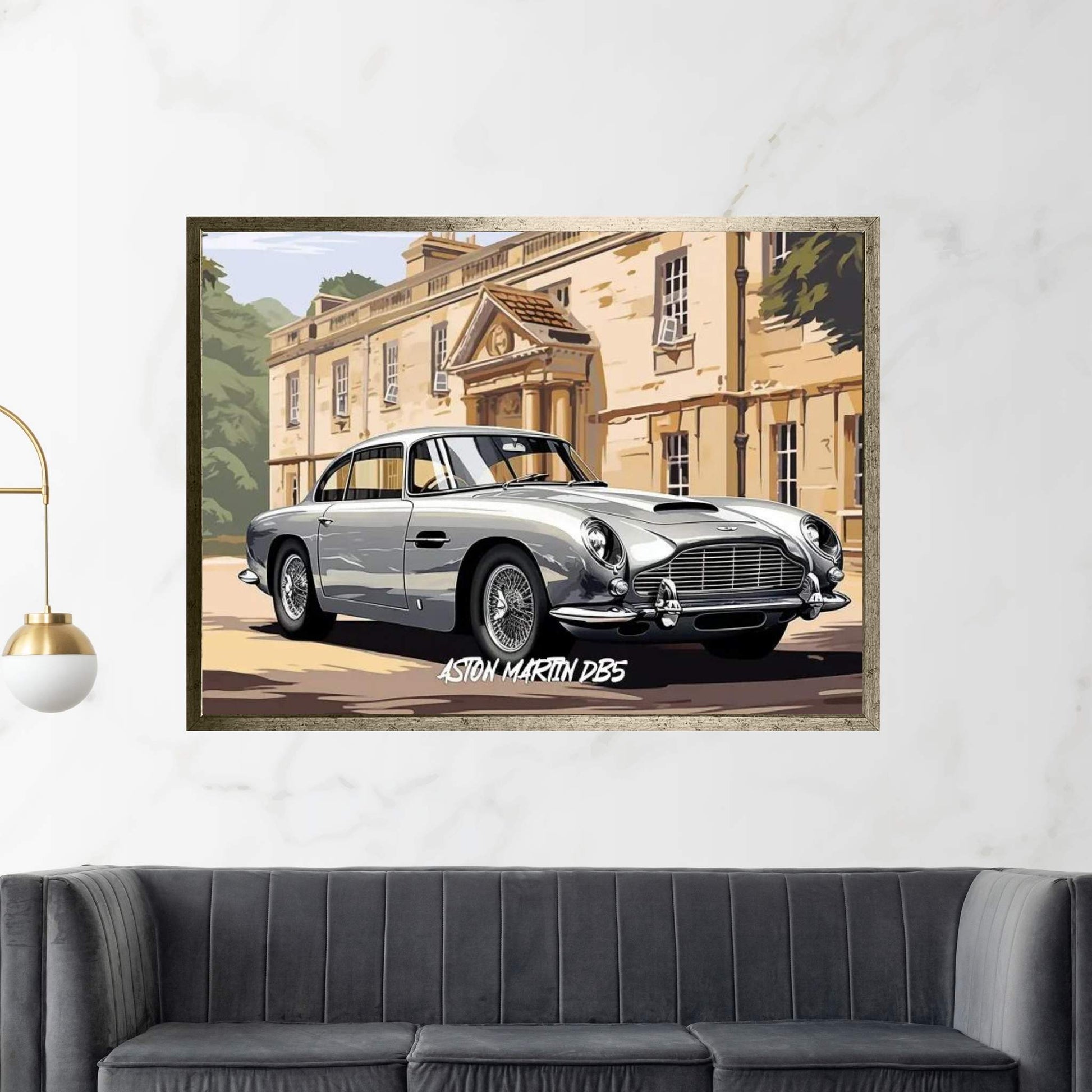 Aston Martin DB5 Comic Canvas Wall Art - Y Canvas