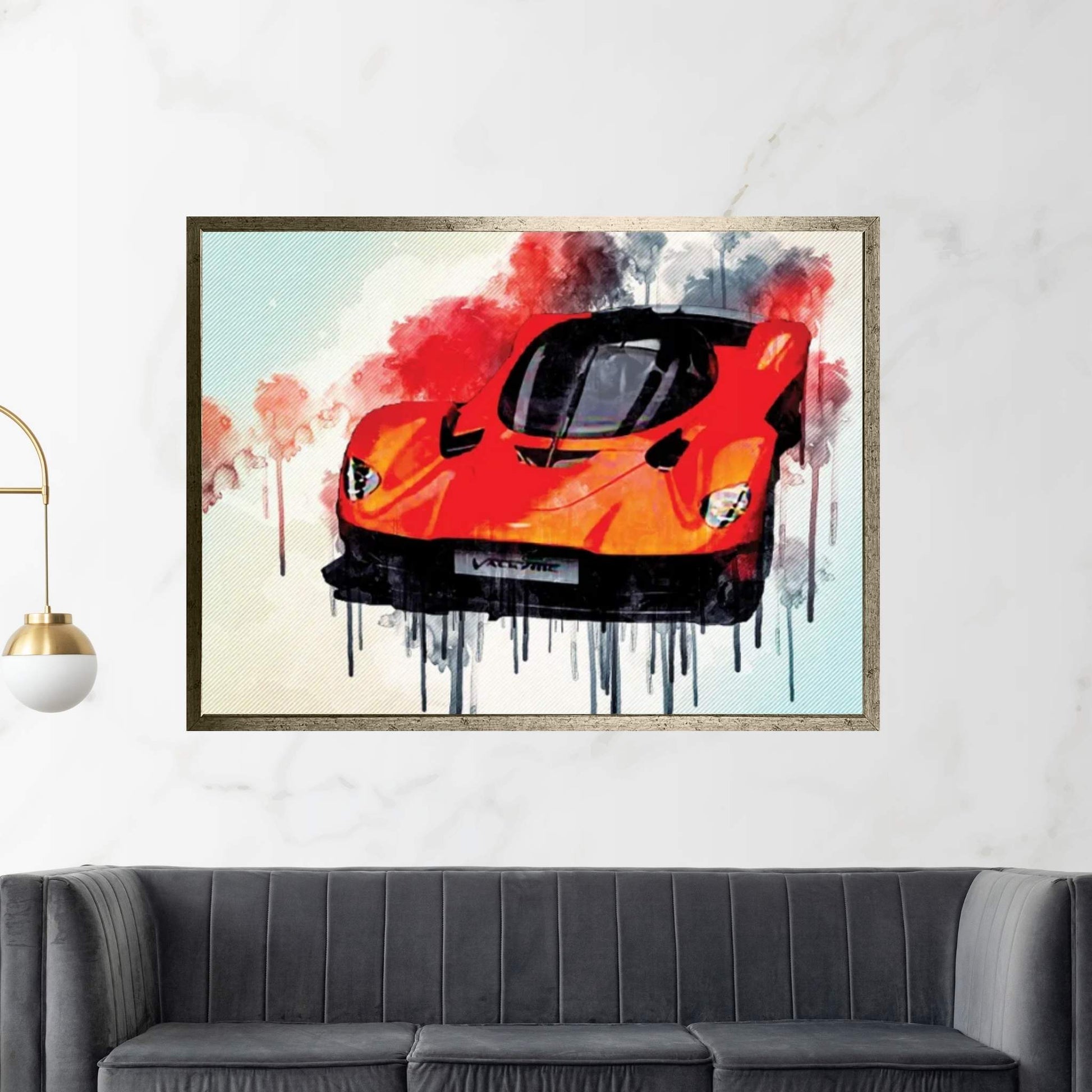 Aston Martin Valkyrie 2019 Exterior Orange Hypercar Canvas Wall Art - Y Canvas