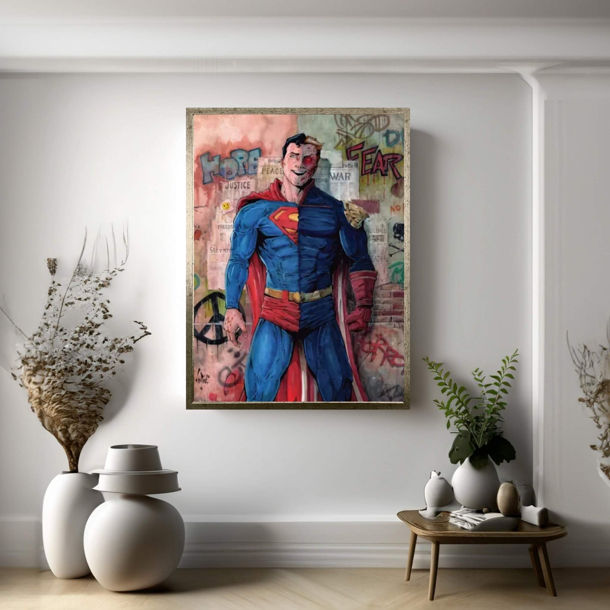 Superman Vs Homelander Canvas Wall Art - Y Canvas