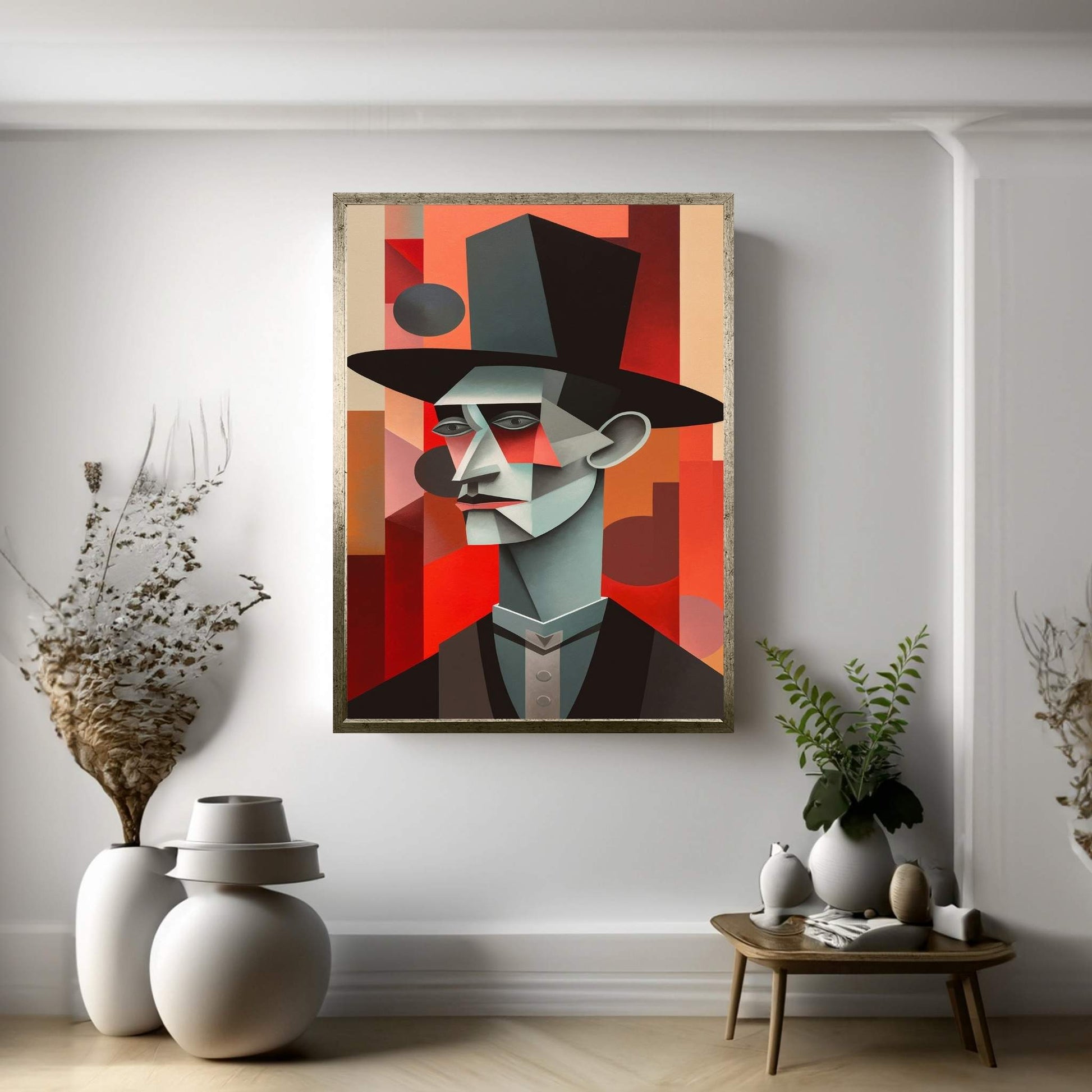 Picasso Style Gentleman Male Canvas Wall Art - Y Canvas