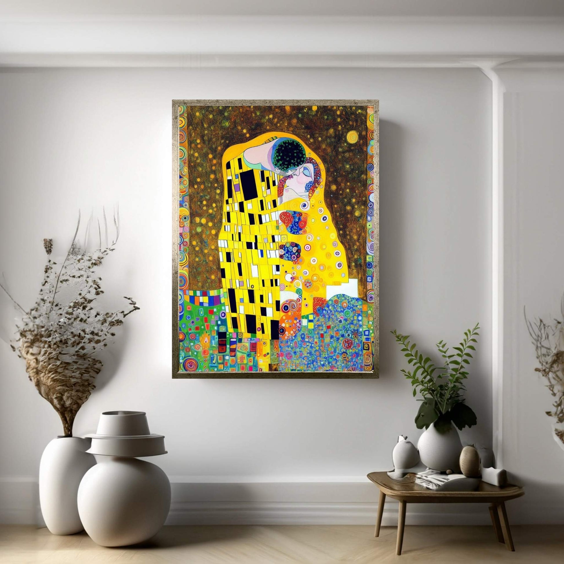 Gustav Klimt's The Kiss: Canvas Wall Art Reproduction Home Decor - Y Canvas