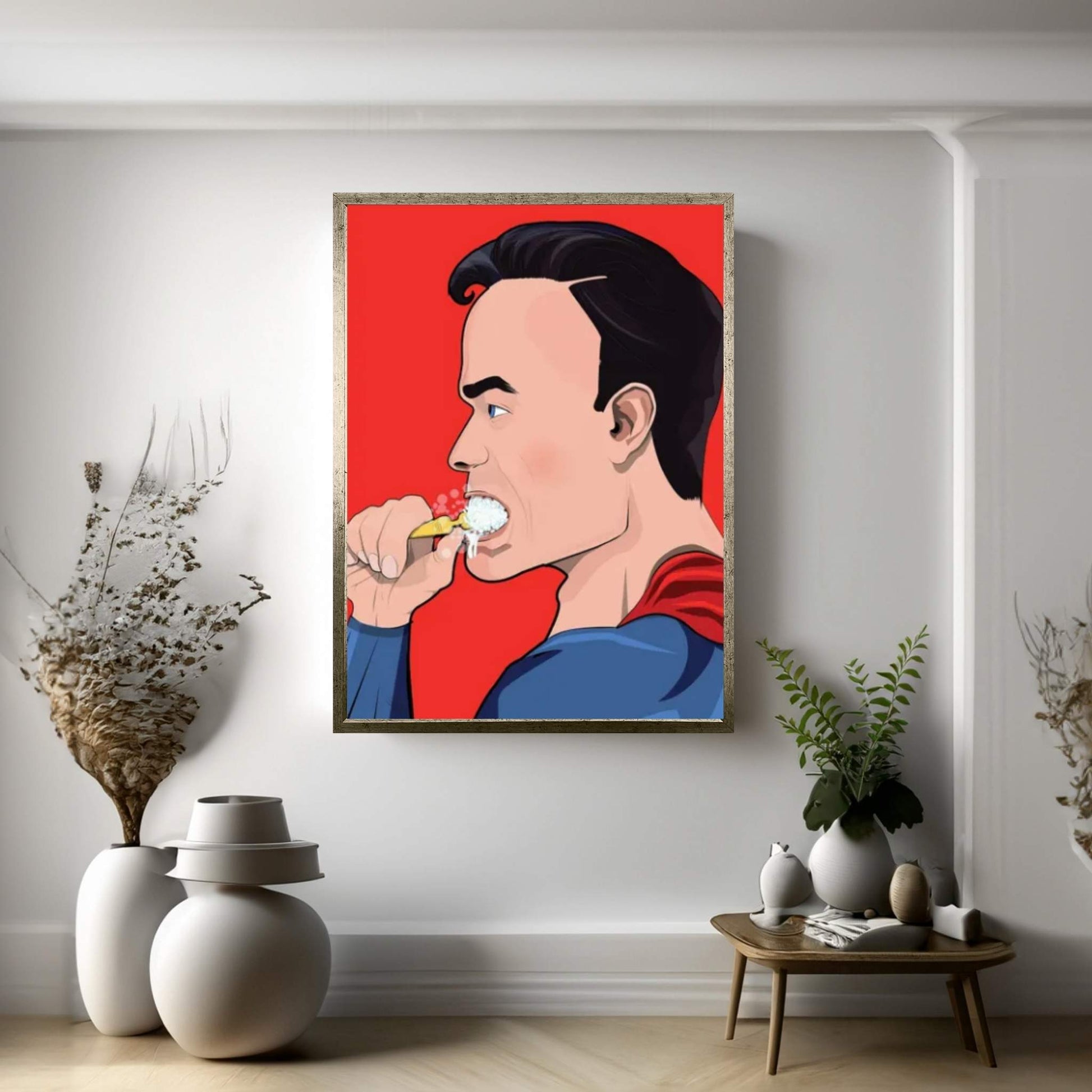 Superman Teeth Canvas Wall Art - Y Canvas