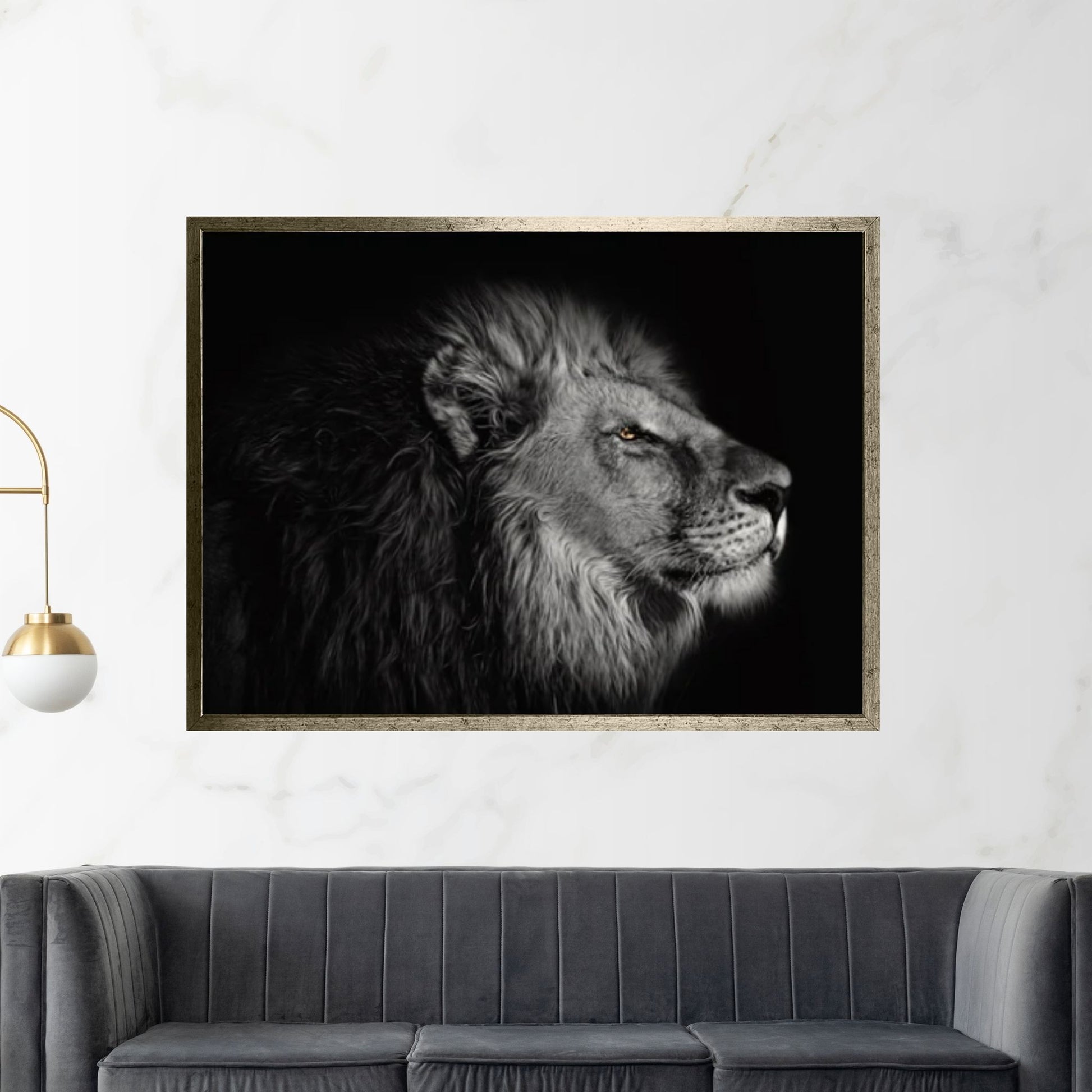 Animal Lion Canvas Wall Art, Creative Animal Modeling Wall Art - Y Canvas