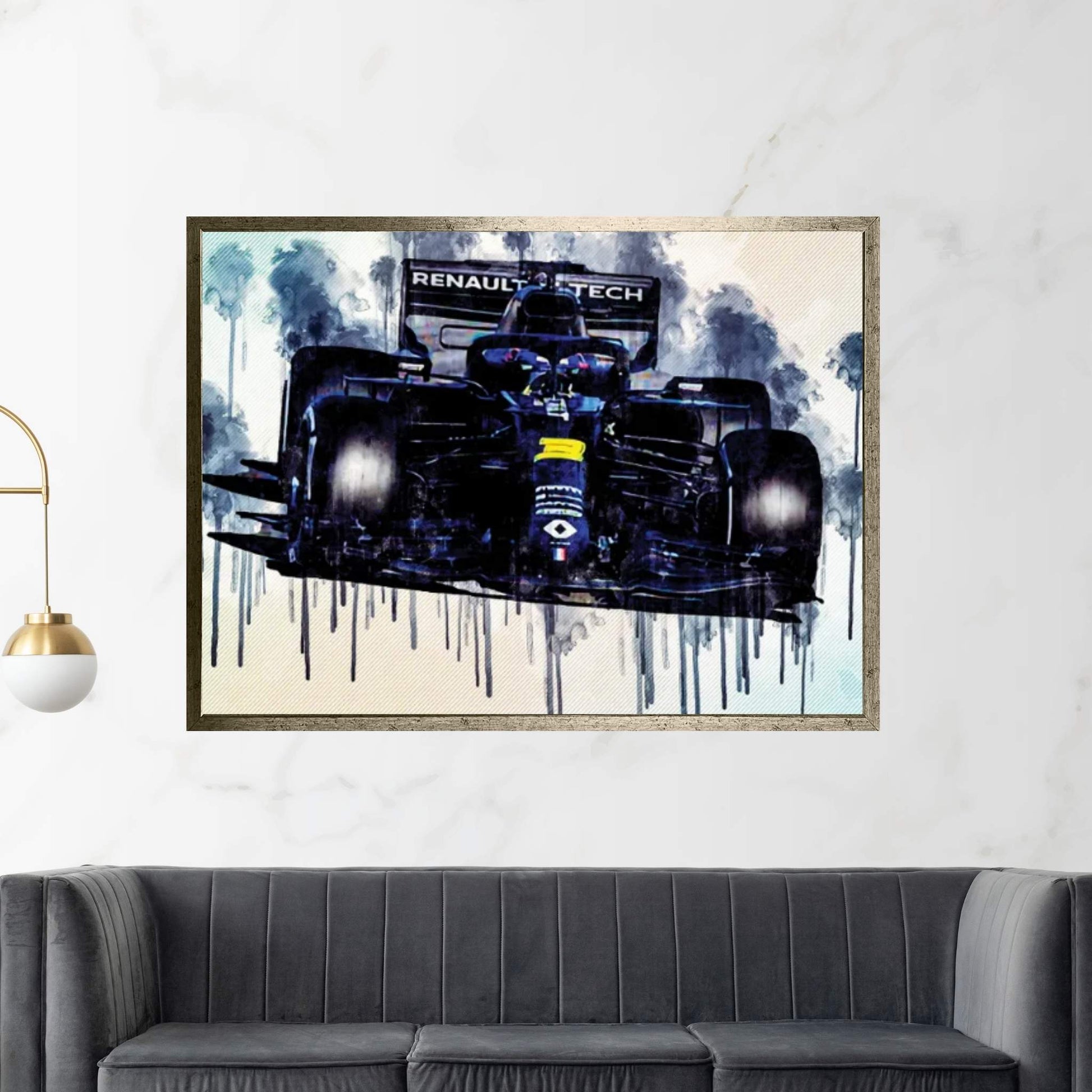 Daniel Ricciardo Renault Rs20 On Track Raceway 2020 F1 Cars Canvas Wall Art - Y Canvas