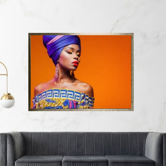 African Art Wall Decor, African Woman Makeup Wall Art, Abstract Canvas Art, Modern Gold Lips Wall Art - Y Canvas