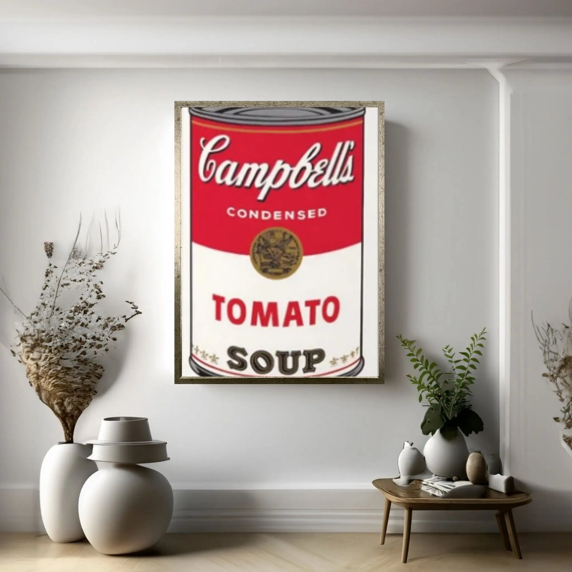 Andy Warhol Tomato Soup Pop Art Canvas Wall Art Poster, Campbell Soup Poster, Warhol Tomato Soup Canvas Print - Y Canvas