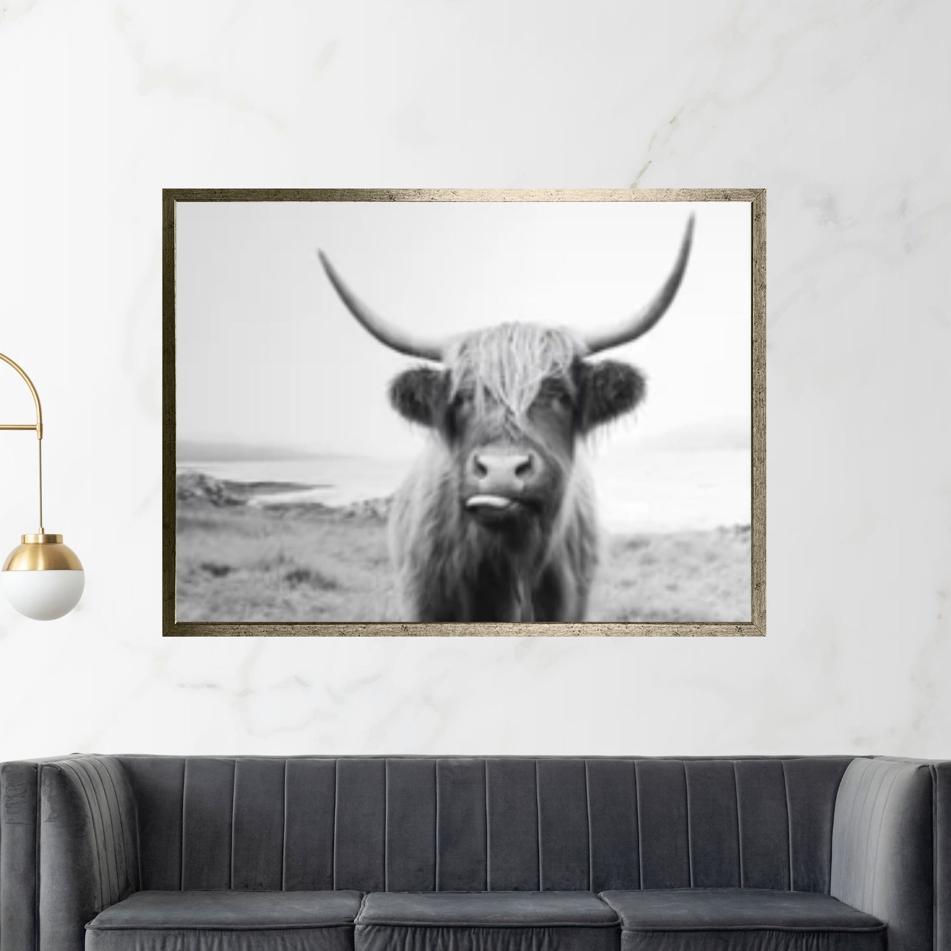 Highland Cow Canvas Wall Art Photo Print, Cattle Farming Print Animal, Highland Cow Canvas Art Print - Y Canvas