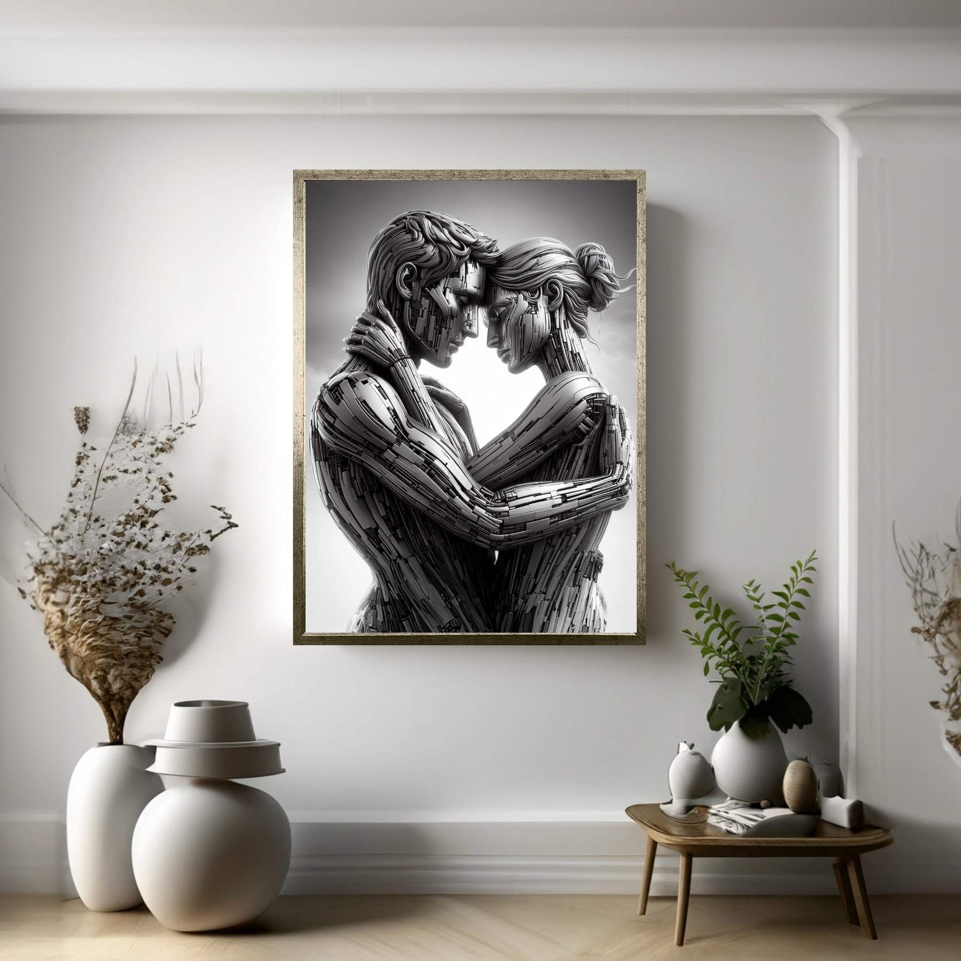 Metalic Love Couple Canvas Wall Art - Y Canvas