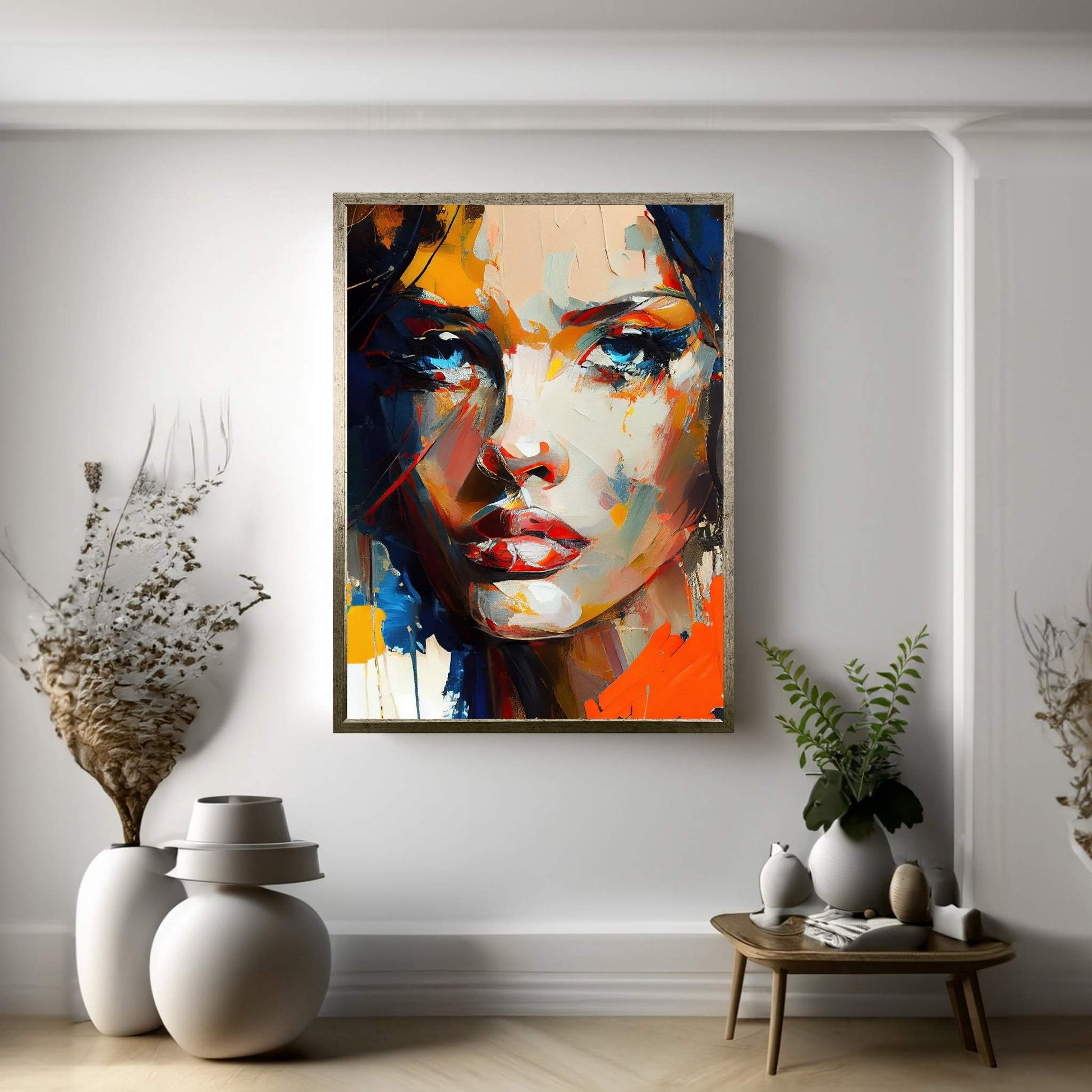 Abstract Modern Woman Portrait Canvas Wal Art - Y Canvas