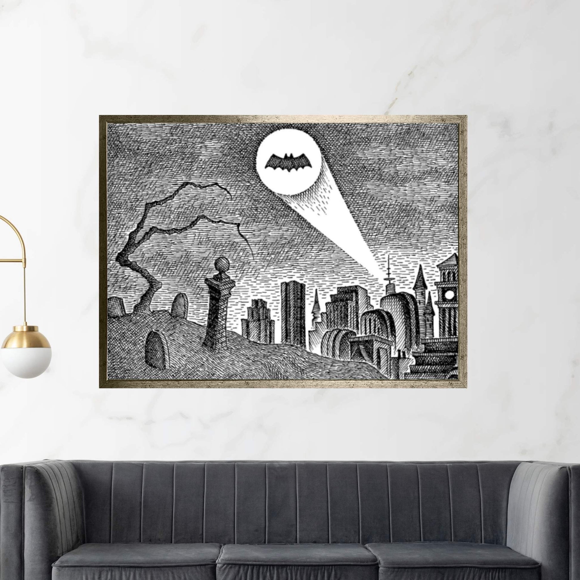 Bat-Signal Canvas Wall Art - Y Canvas