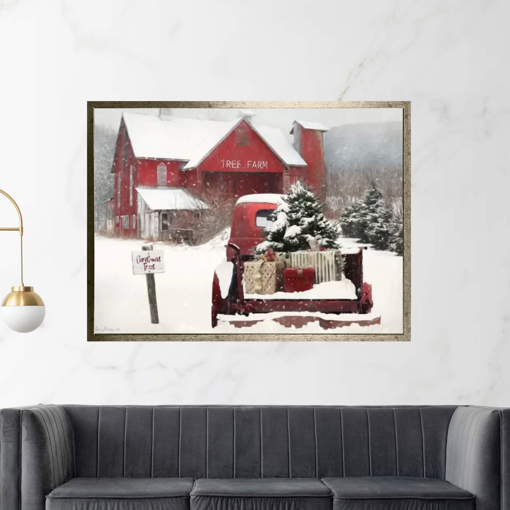 Tree Farm Christmas Canvas Wall Art - Y Canvas