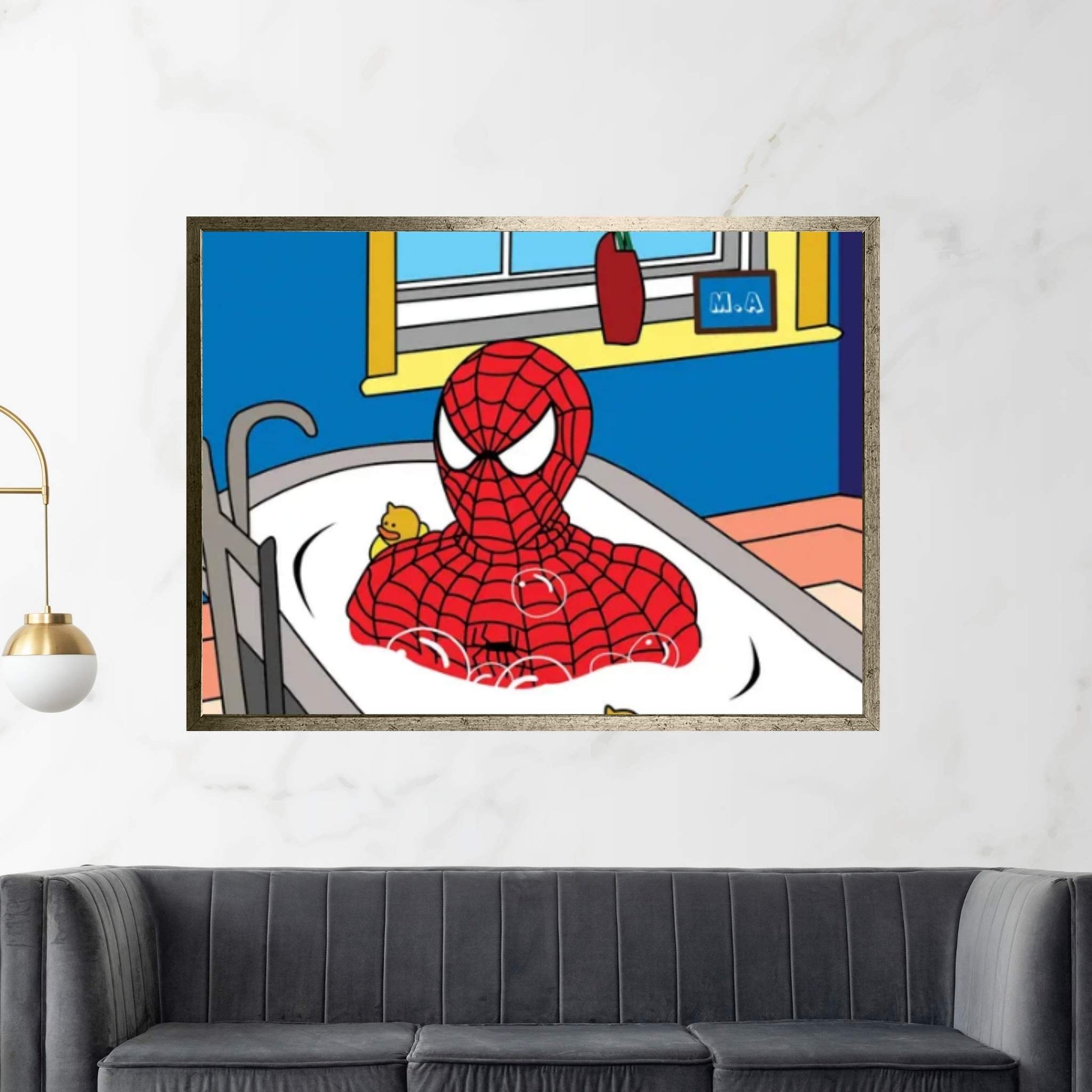 Spidey Bath Time Canvas Wall Art - Y Canvas