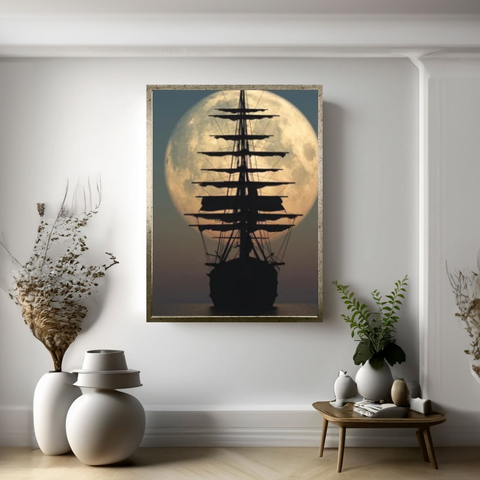 Sailing Boat Canvas, Sea Wall Decor, Sea Landscape, Living Room Wall Art - Y Canvas