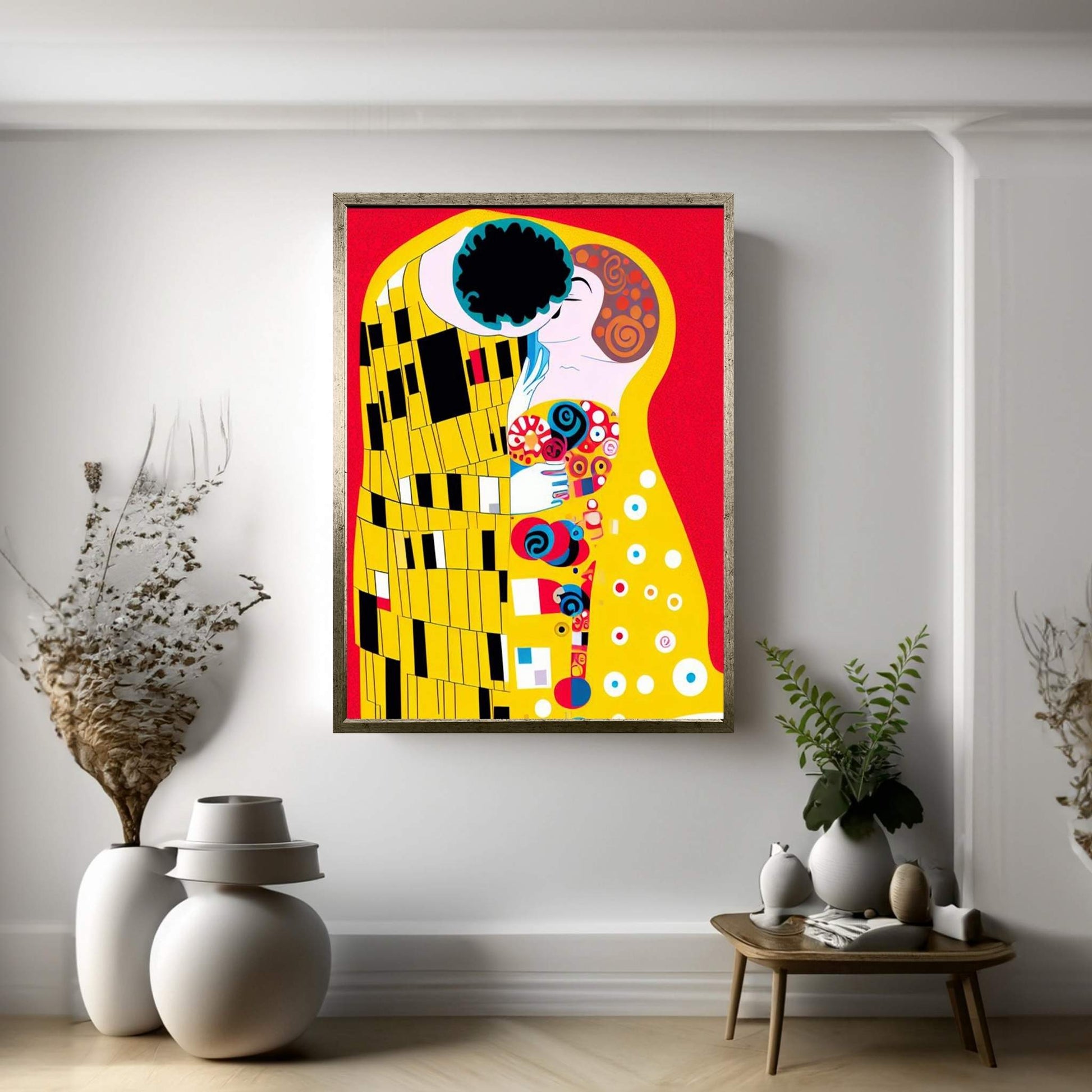 Gustav Klimt's The Kiss: Canvas Wall Art Reproduction Home Decor - Y Canvas