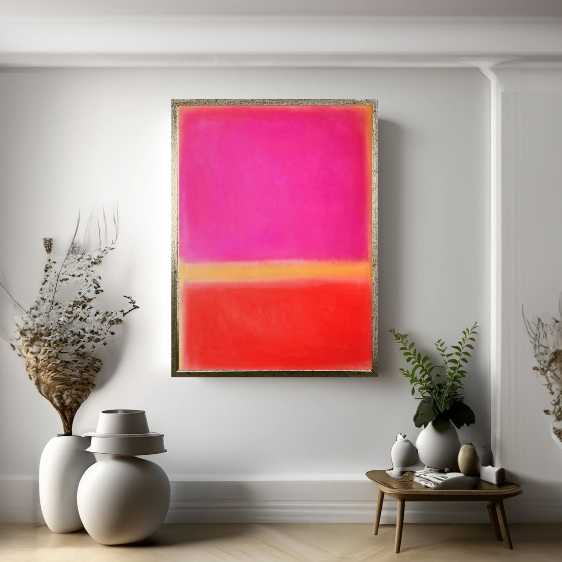 Mark Rothko Frame Canvas/Poster Art Red Reproduction, Rothko Reproduction, Modern Art Expressionism Painting - Y Canvas