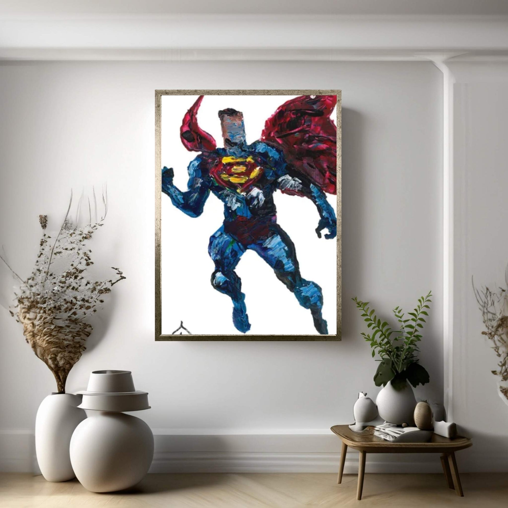 Superman Palette Knife Canvas Wall Art - Y Canvas