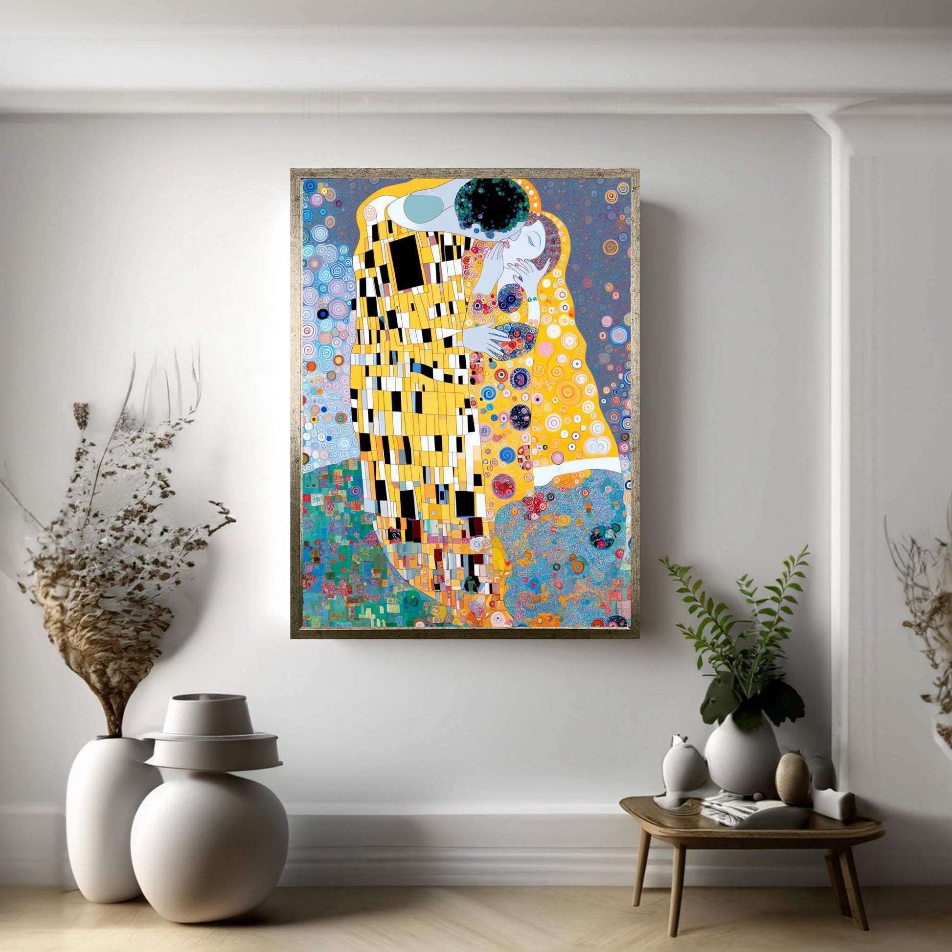 Gustav Klimt The Kiss Canvas Wall Art - Affordable Reproduction - Y Canvas