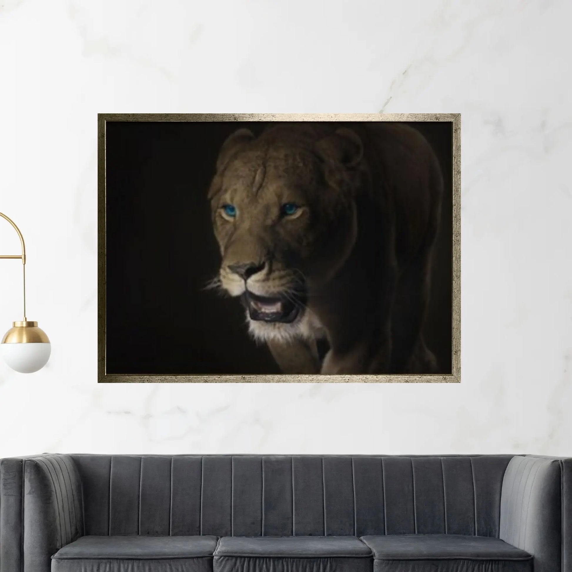 Blue-eyed lioness Lion Canvas Wall Art Animal Wall Art, Canvas Wall Art,Animal wall art decor Large lion art - Y Canvas