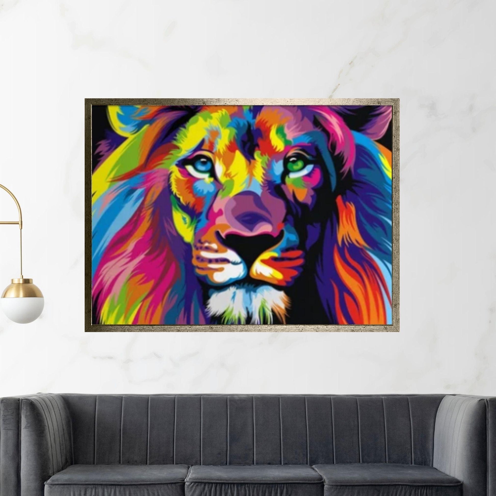 Lion Canvas Wall Art, Canvas Watercolor Home Decoration, Abstract Lion Painting Living Room Lion Art - Y Canvas