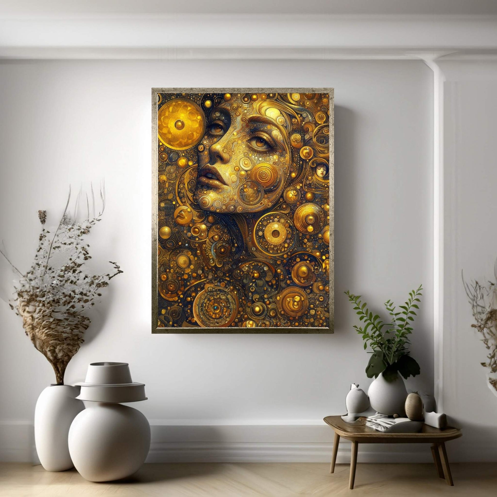 The Golden Tears Gustav Klimt Modern Abstract Reproduction Canvas Wall Art - Y Canvas