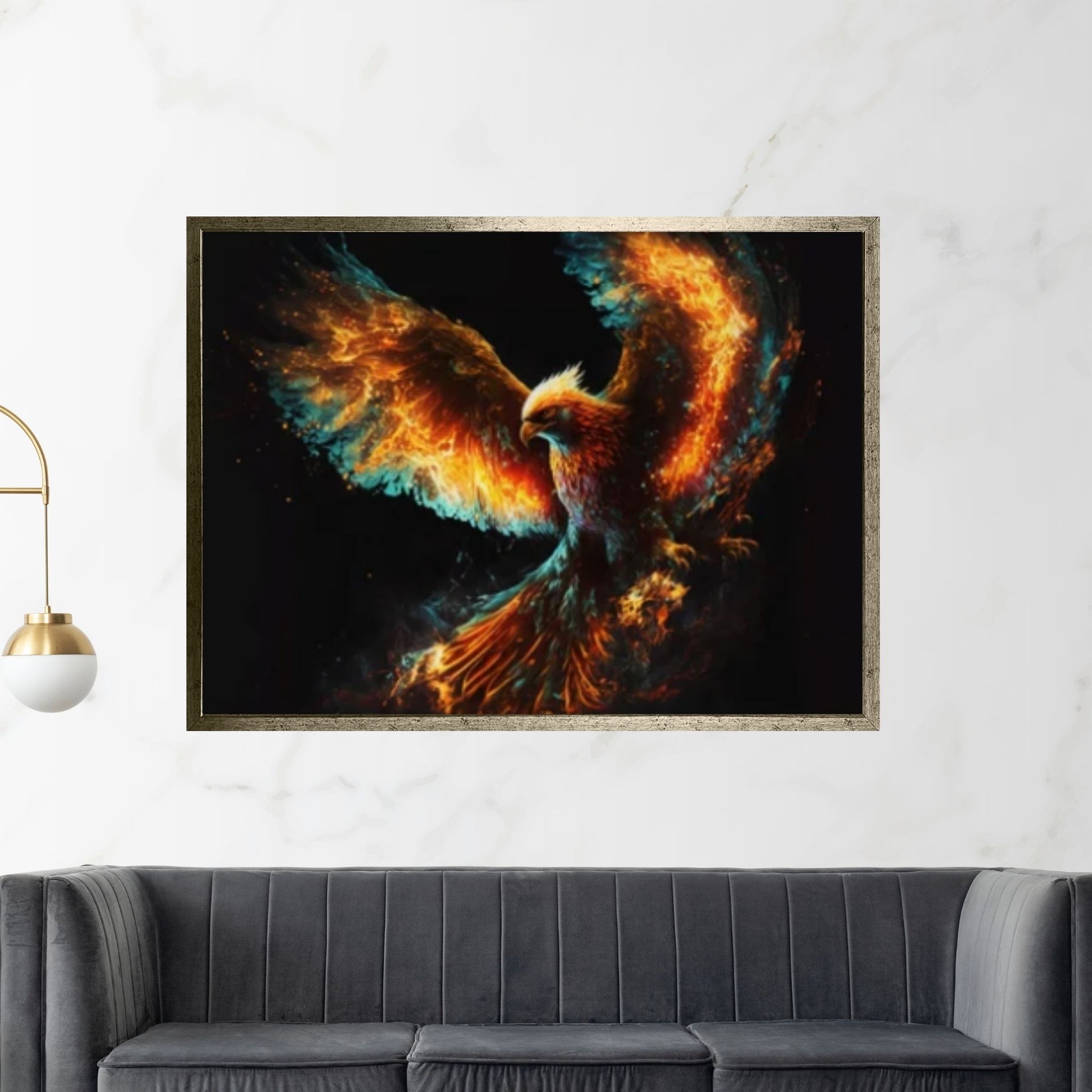 Phoenix Wall Art, Huge Canvas Wall Decor,Phoenix Rebirth Canvas - Y Canvas