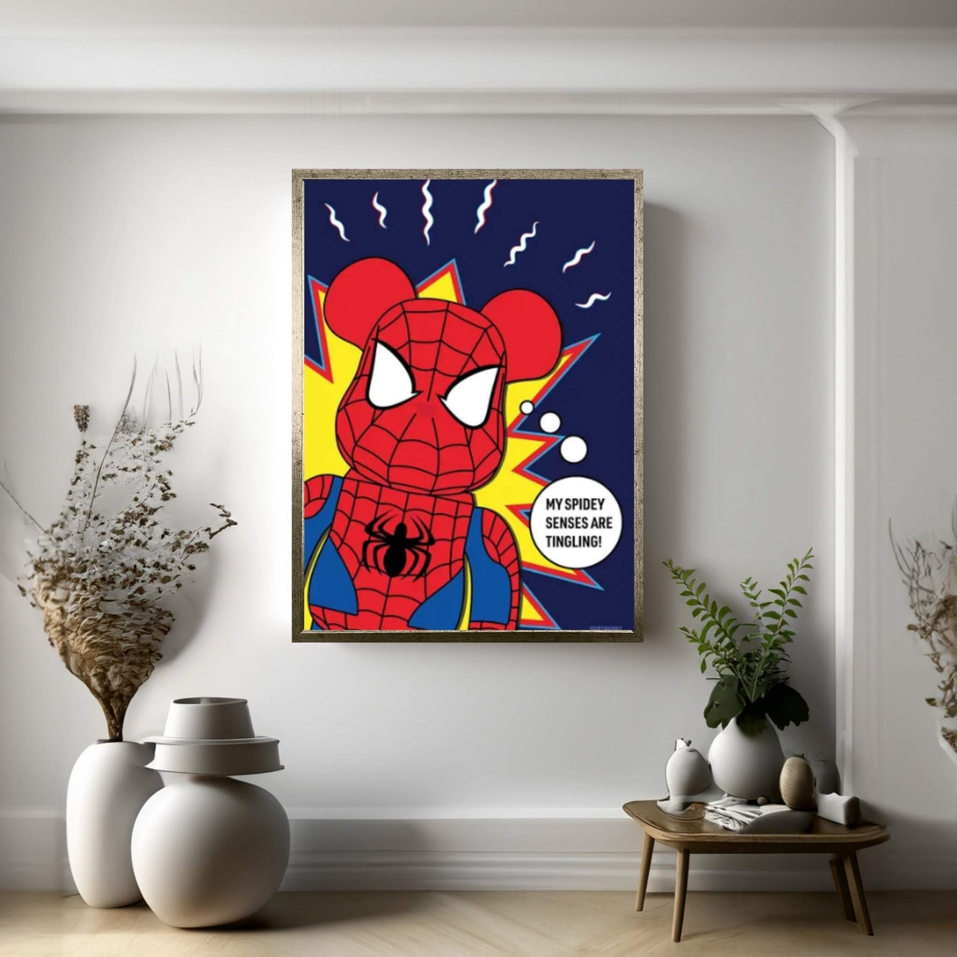 Spider-Man Bearbrick Canvas Wall Art - Y Canvas