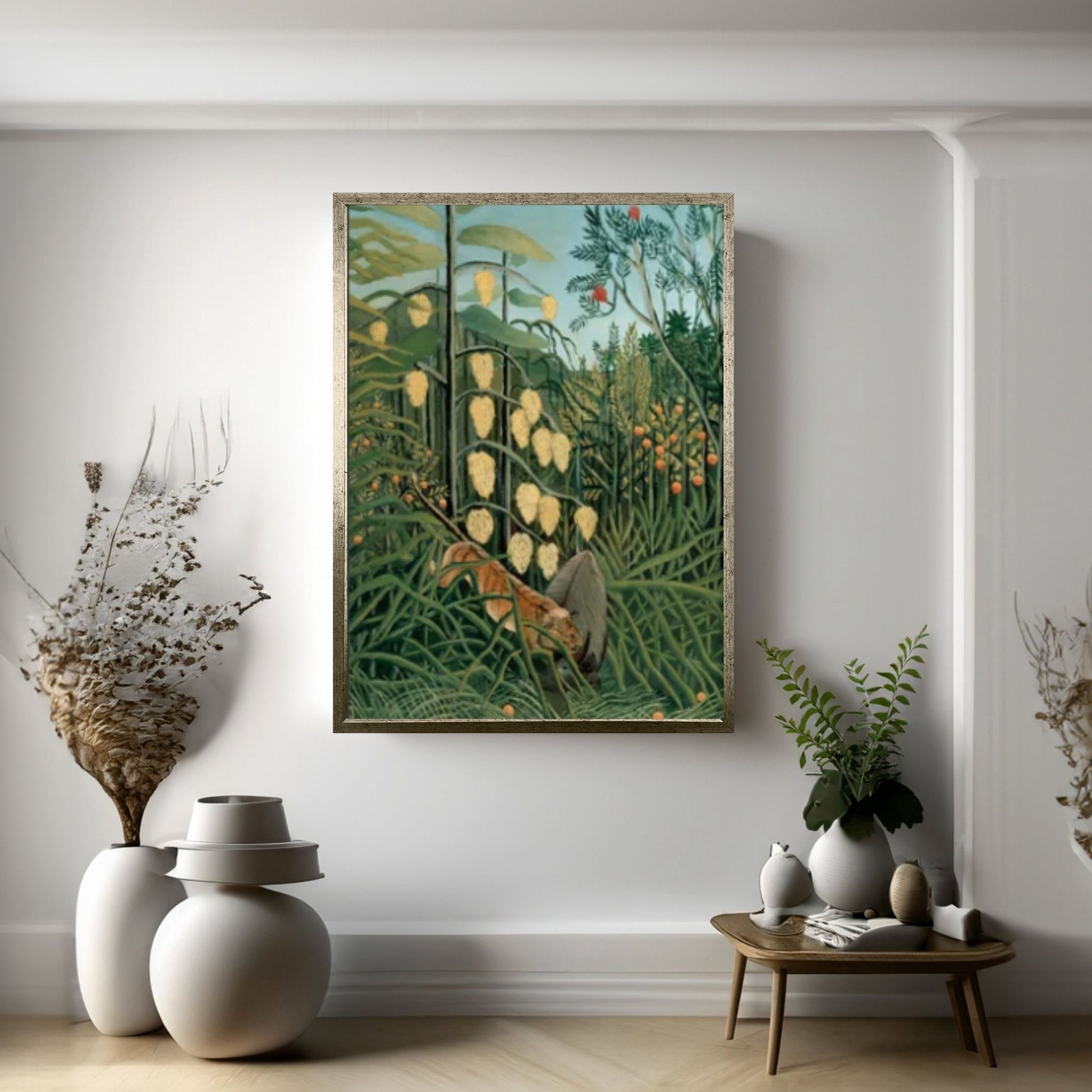 Henri Rousseau In a Tropical Forest Canvas Wall Art, Henri Rousseau print, Henri Rousseau poster Canvas - Y Canvas