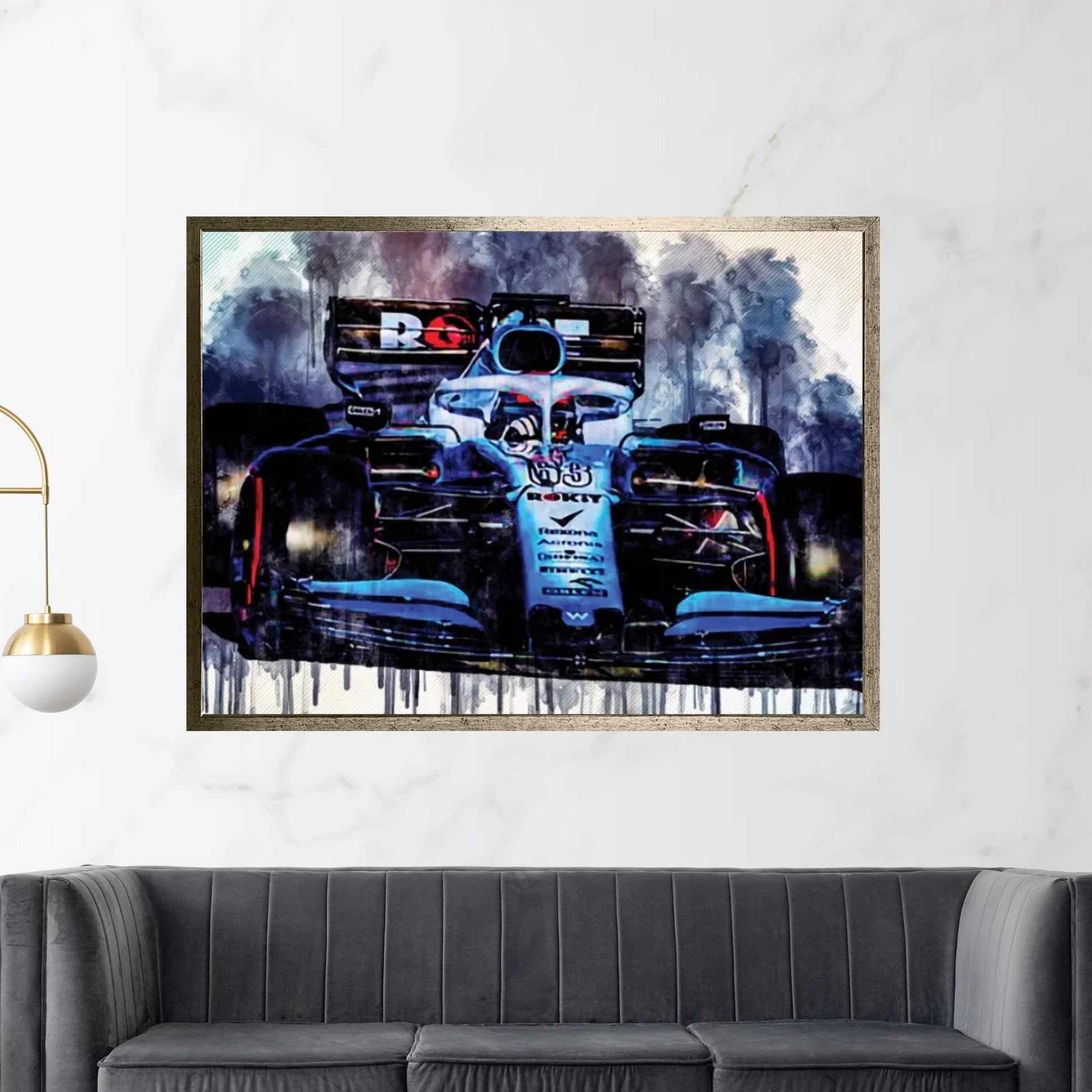 George Russell Close-Up Williams Fw42 Raceway 2019 F1 Cars Formula 1 Canvas Wall Art - Y Canvas