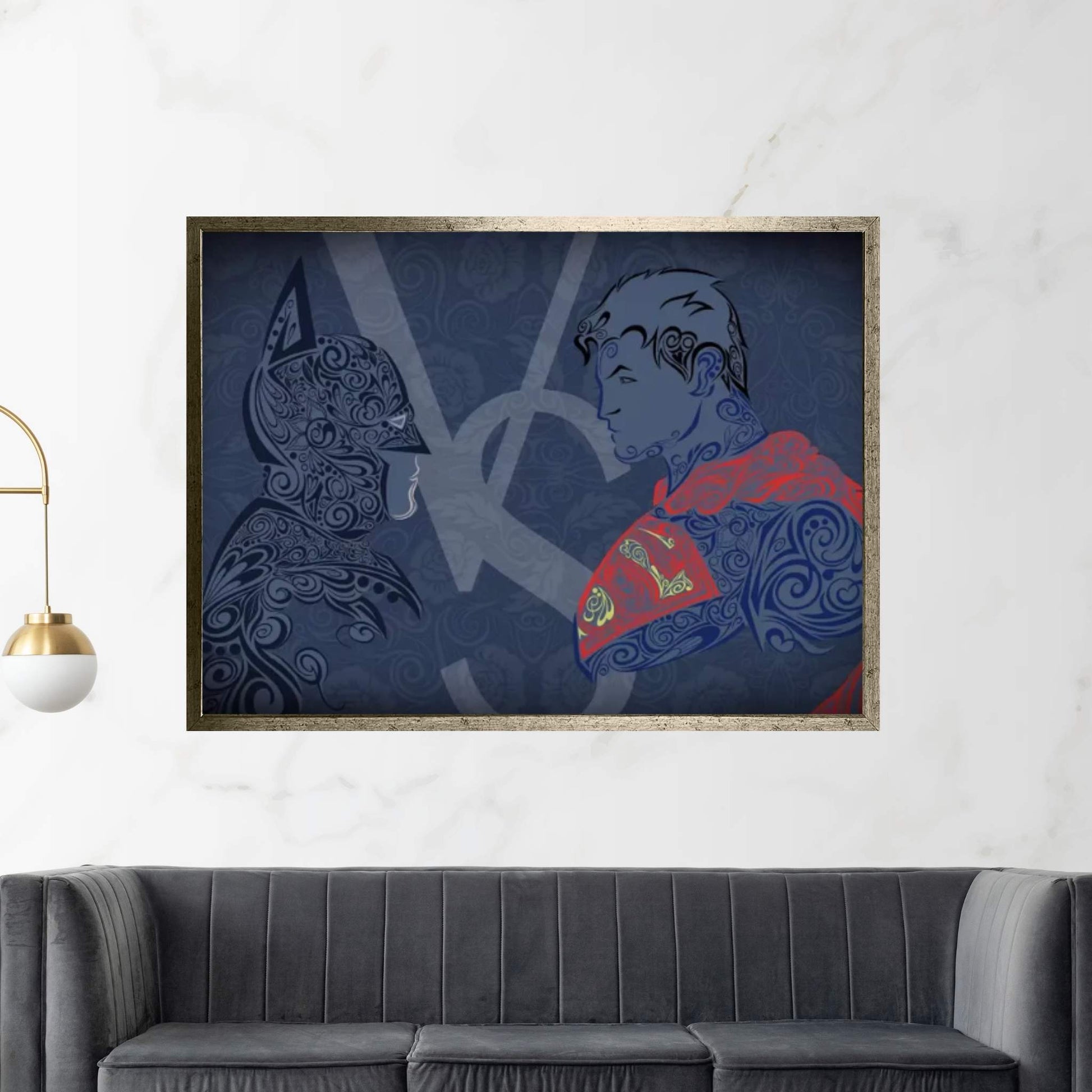 The Showdown, Dark Night Vs Man of Blue Steel Canvas Wall Art - Y Canvas