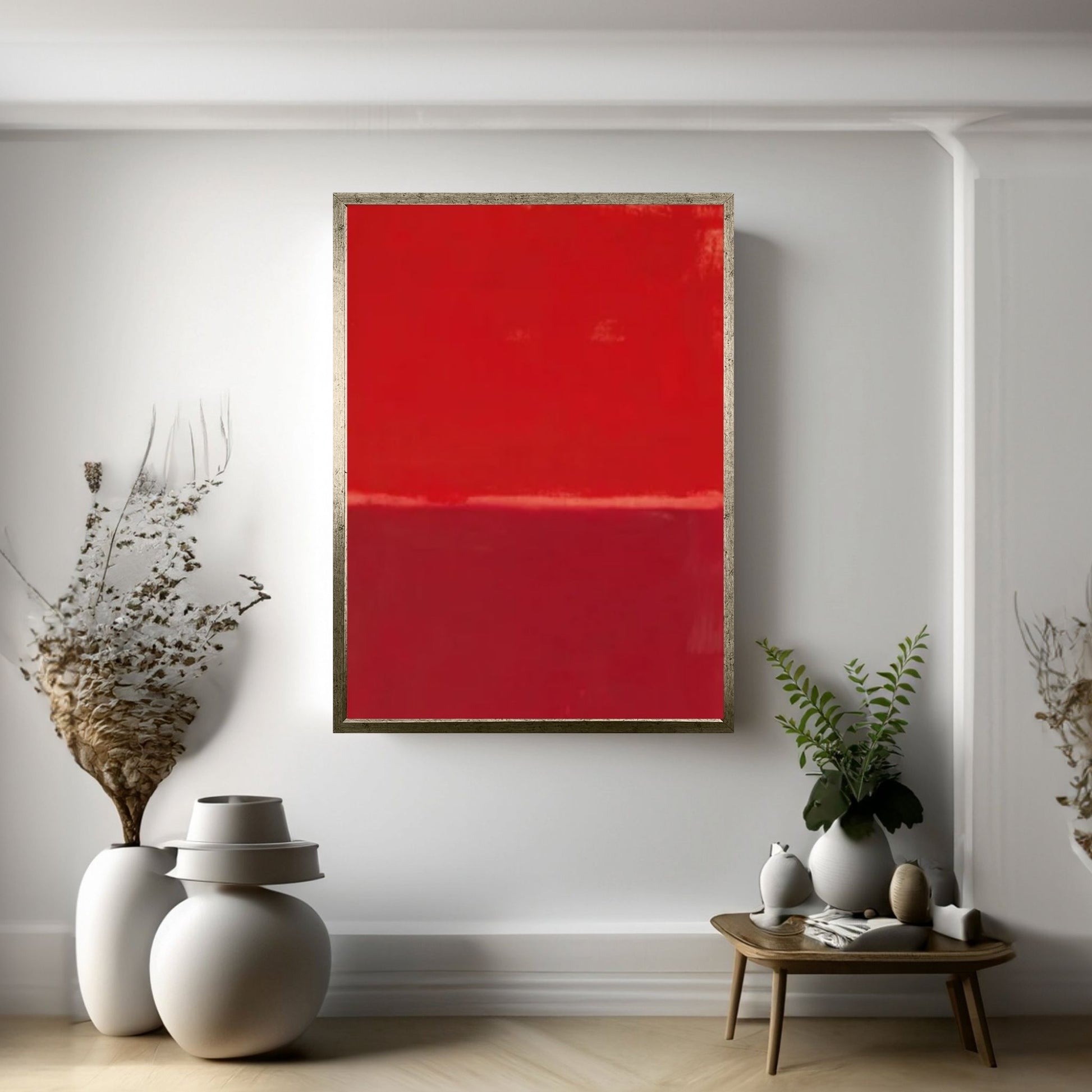 Mark Rothko Exhibition Canvas Wall Art Poster, Minimalist Decor, Red Exhibition - Y Canvas