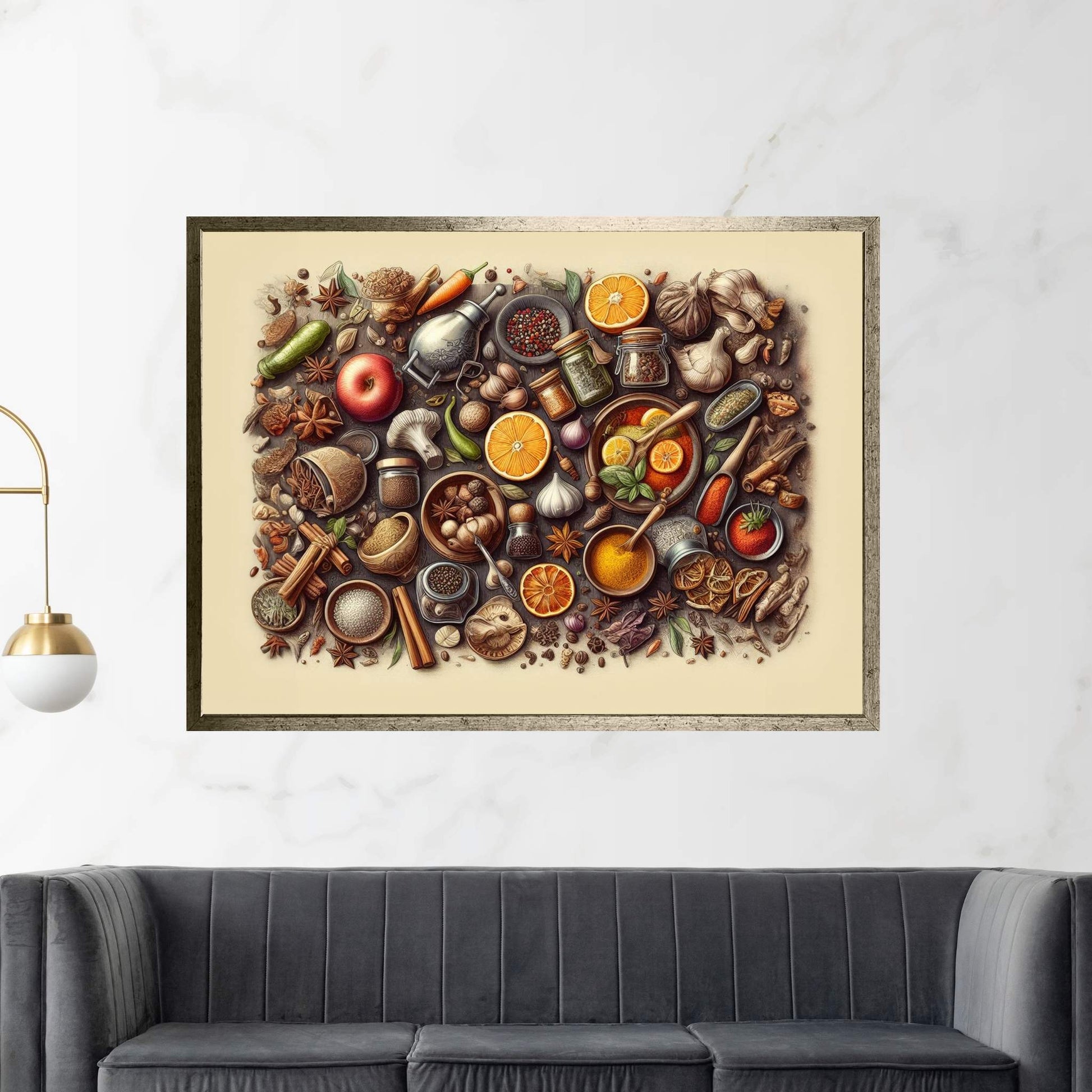 Spices Kitchen Wall Art, Food Artwork, Abstract Wall Decor, Indian Spices Canvas, Modern Wall Decor Home Decor - Y Canvas