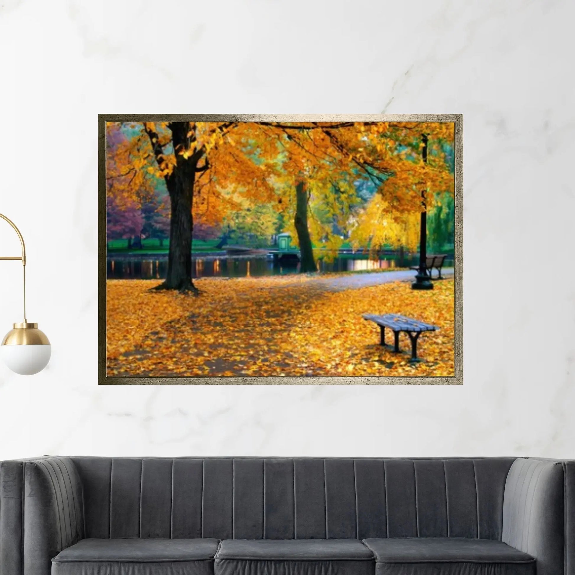 Autumn Landscape Canvas Wall Art Decor, Autumn Landscape Art Canvas, Autumn Printed, Forest Landscape Canvas Art - Y Canvas