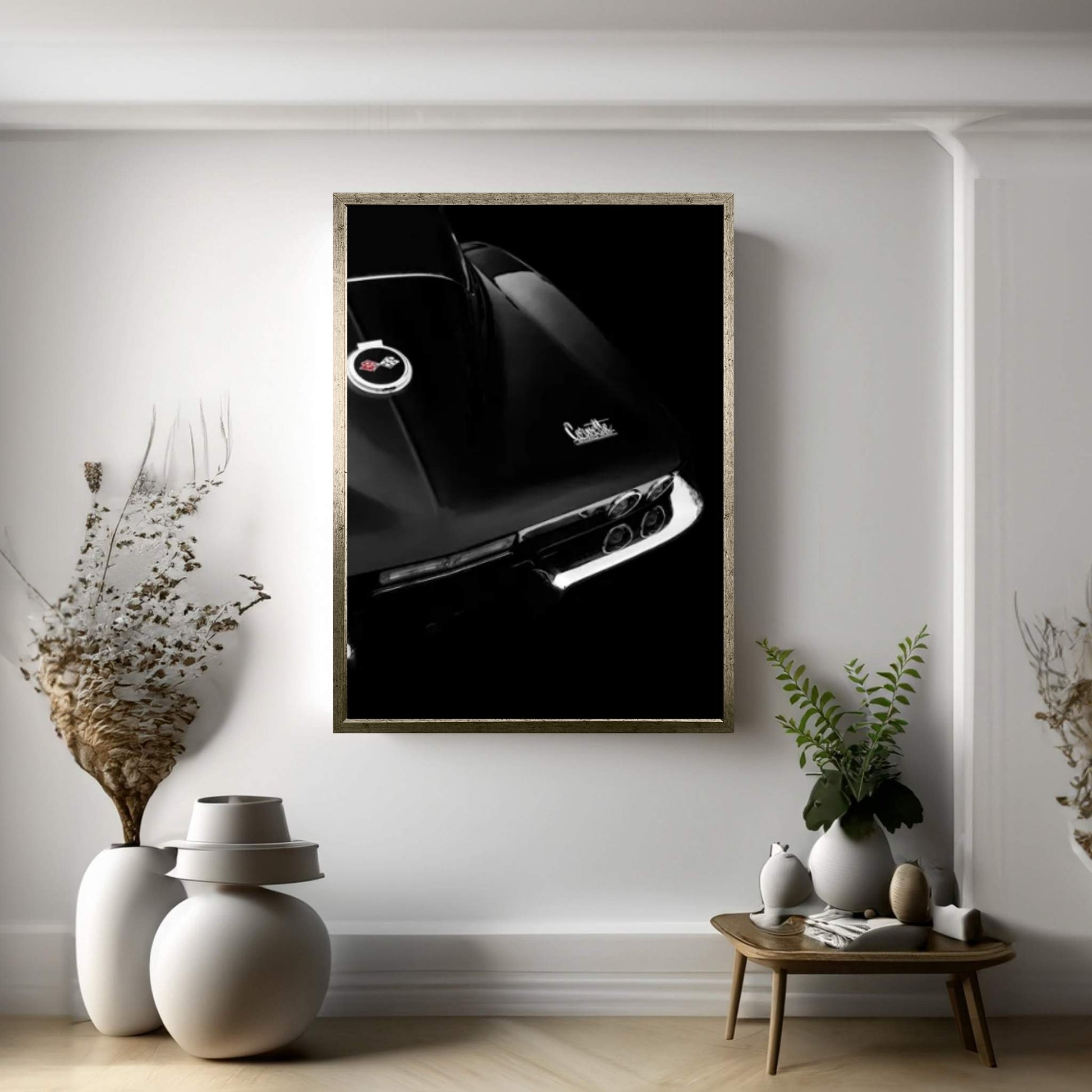 The Corvette Stingray In Black Canvas Wall Art - Y Canvas