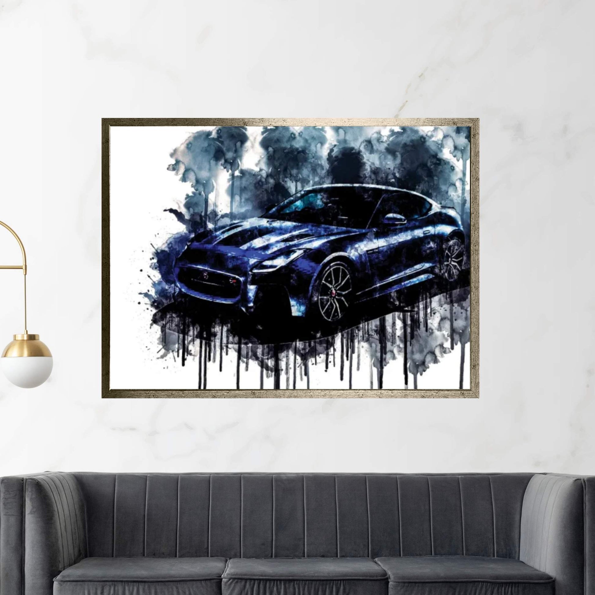 Car 2018 Jaguar F Type SVR Graphic Pack Coupe Canvas Wall Art - Y Canvas