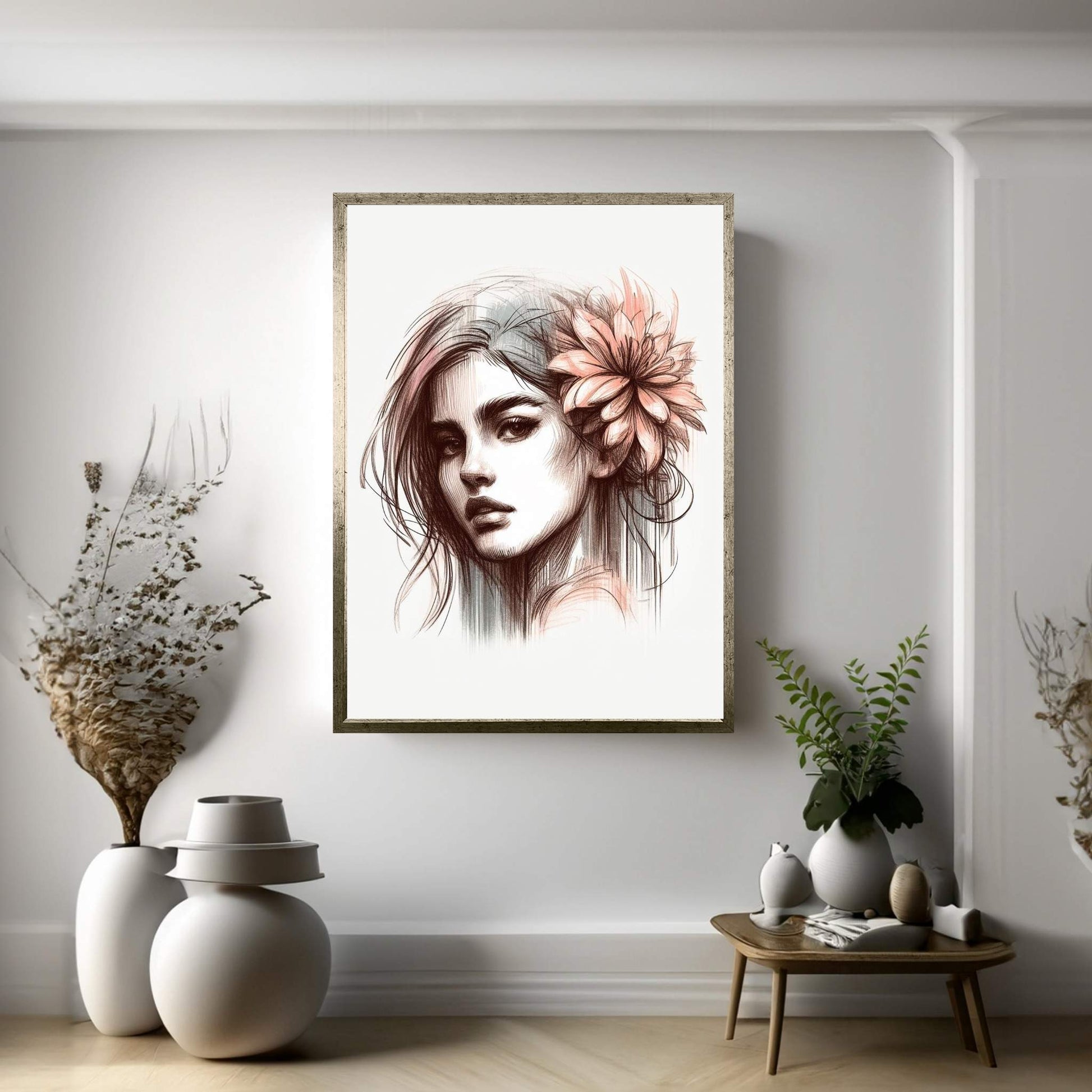 Woman Portrait Canvas Wall Art Print - Y Canvas