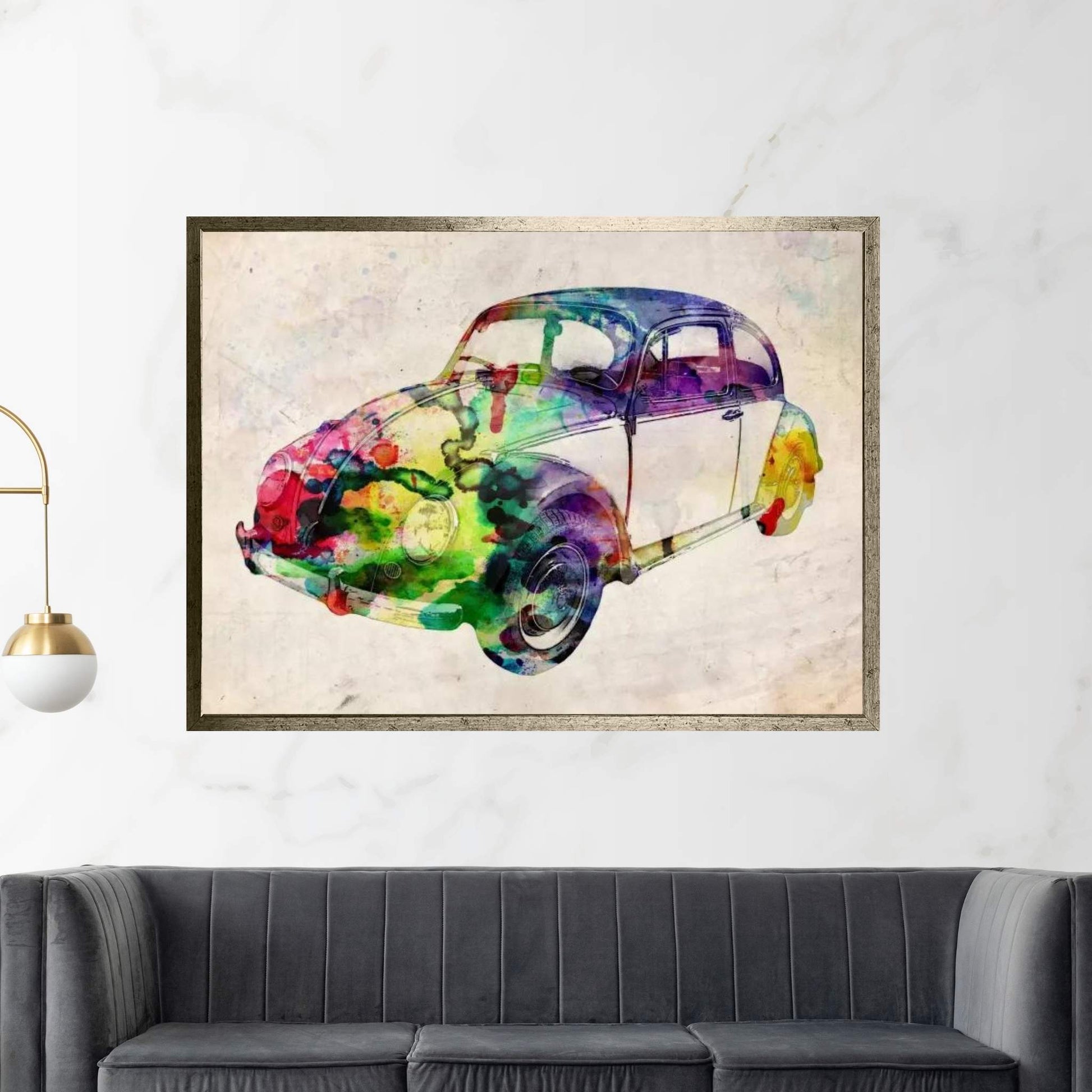 VW Beetle (Urban) Canvas Wall Art - Y Canvas