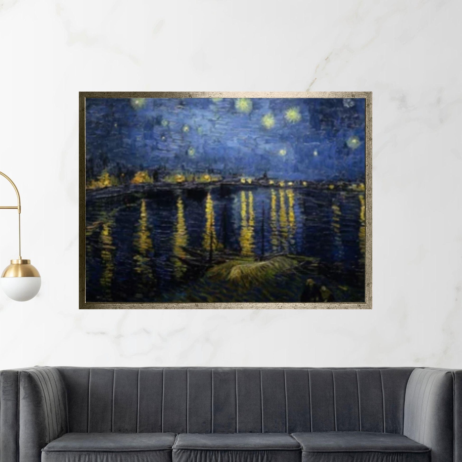 Vincent Van Gogh Wall Canvas Art Canvas, The Rhone Art Poster Starry Night Over - Y Canvas