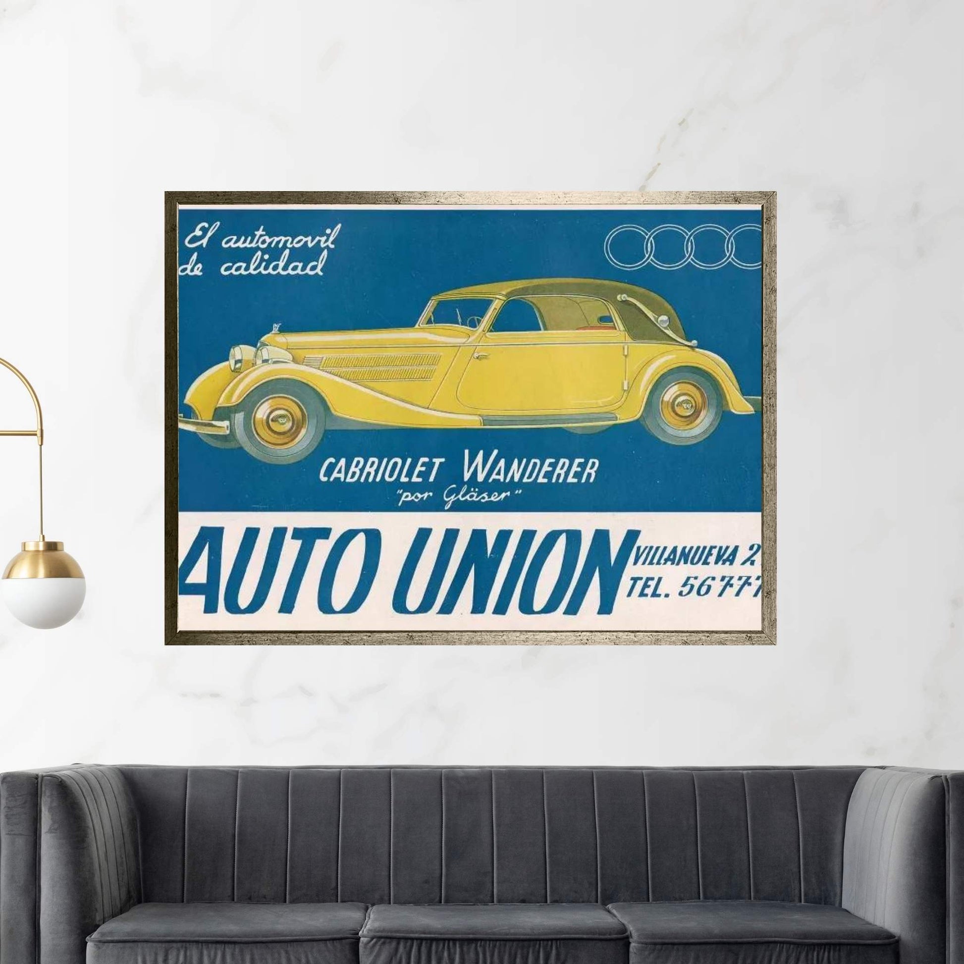 1930s Audi Magazine Advert Canvas Wall Art - Y Canvas