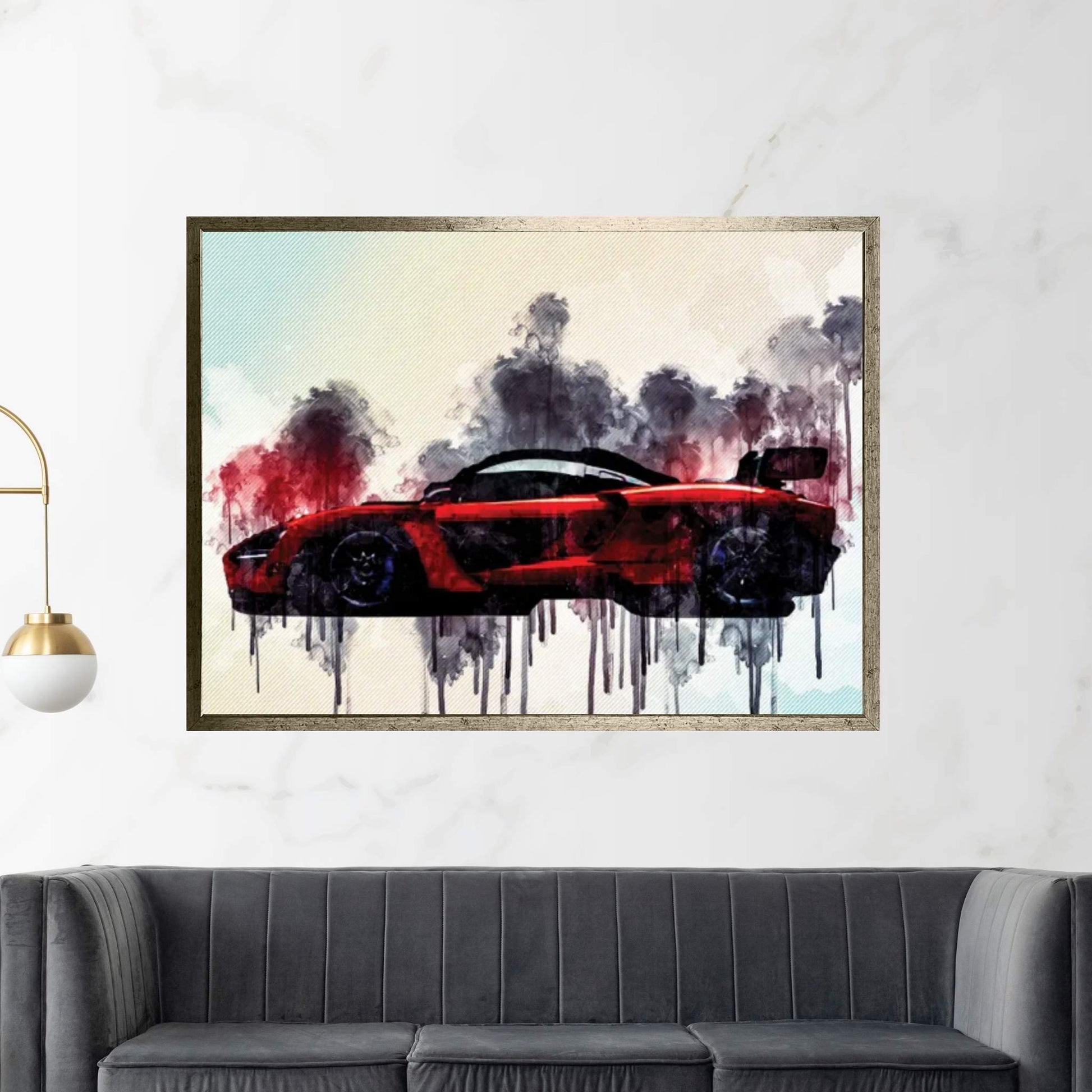 Mclaren Senna 2019 Side View New Supercar Hypercar Red Sports Canvas Wall Art - Y Canvas