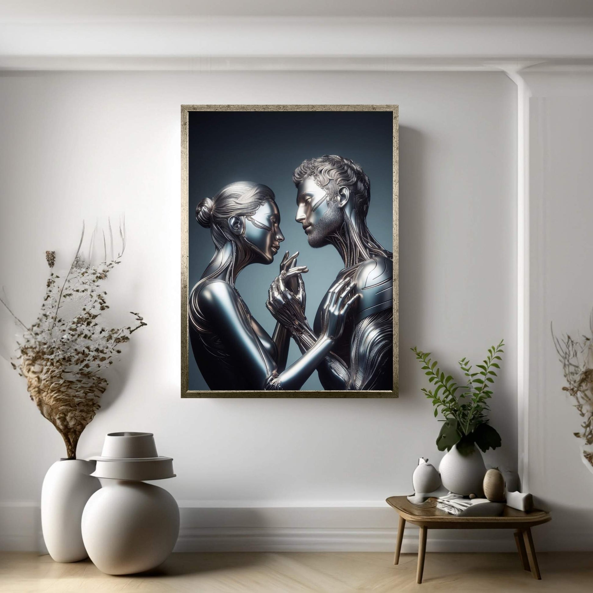 Metalic Love Couple Canvas Wall Art - Y Canvas