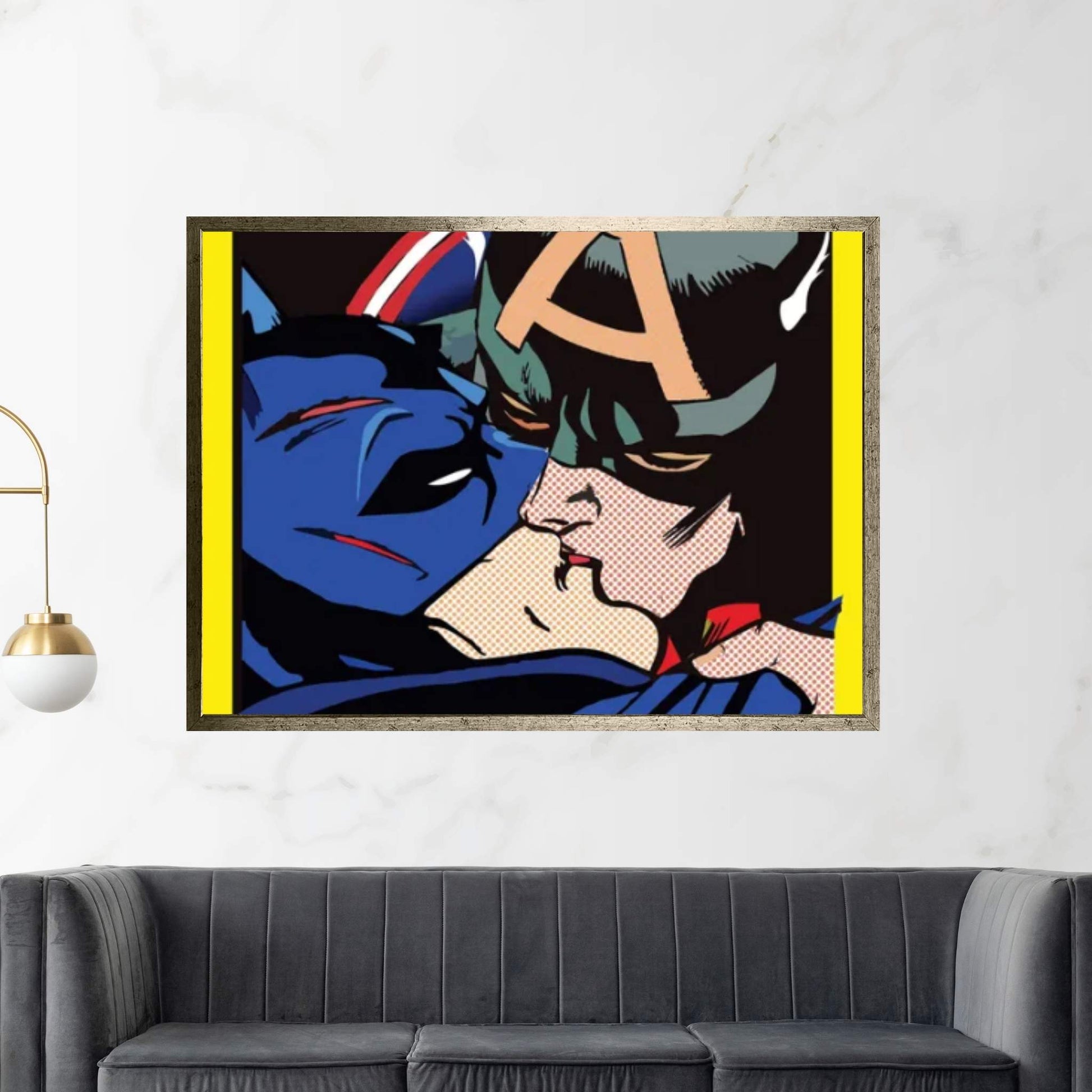 Cap Kissing Bruce Canvas Wall Art - Y Canvas