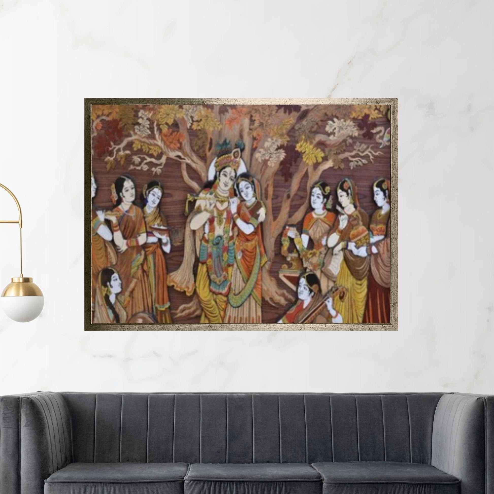 Indian Art Canvas Wall Art, Printed Picture Wall Art Decoration, Hindu Gods Indian Style Art - Y Canvas