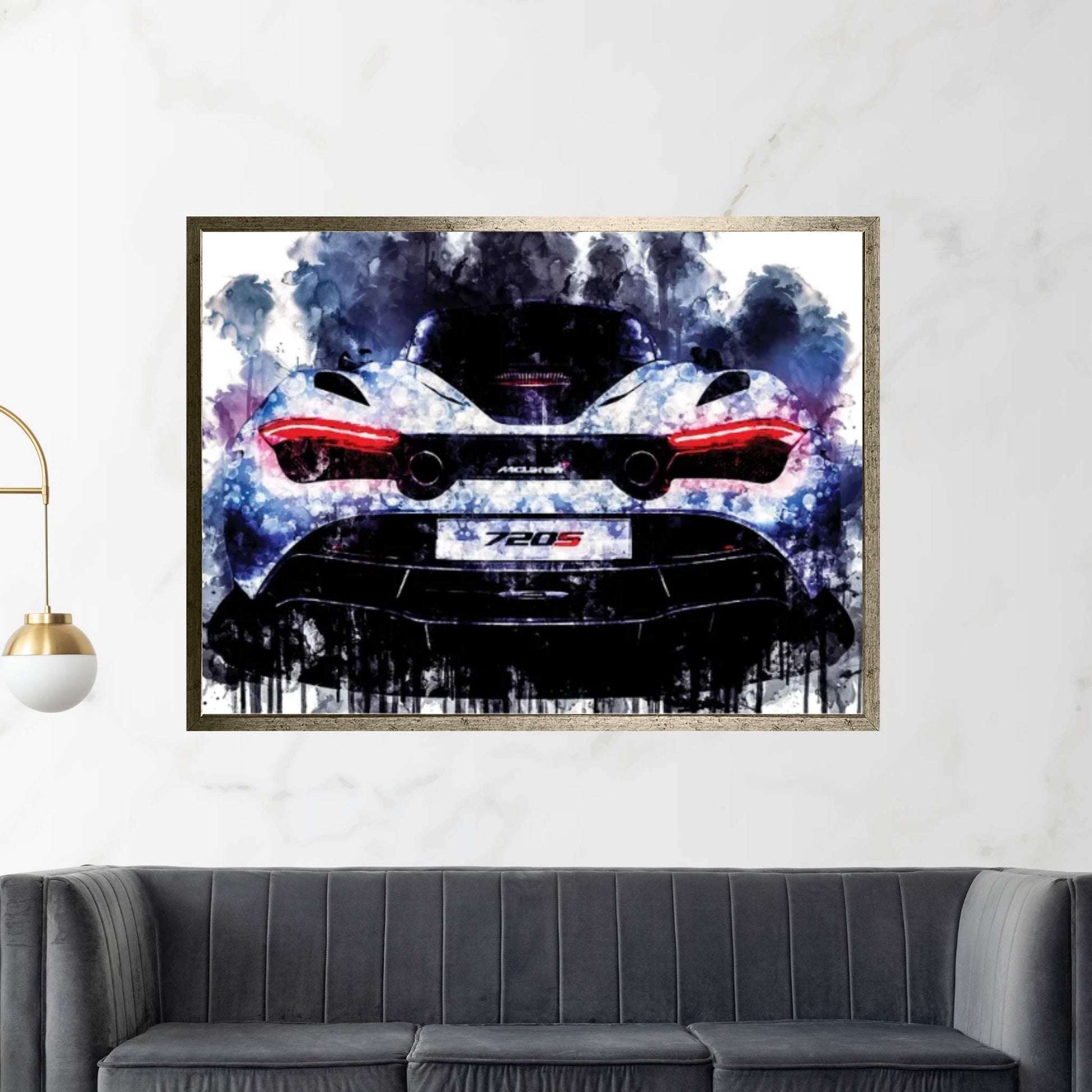 Car 2017 McLaren 720s Coupe Cars Watercolo Canvas Wall Art - Y Canvas