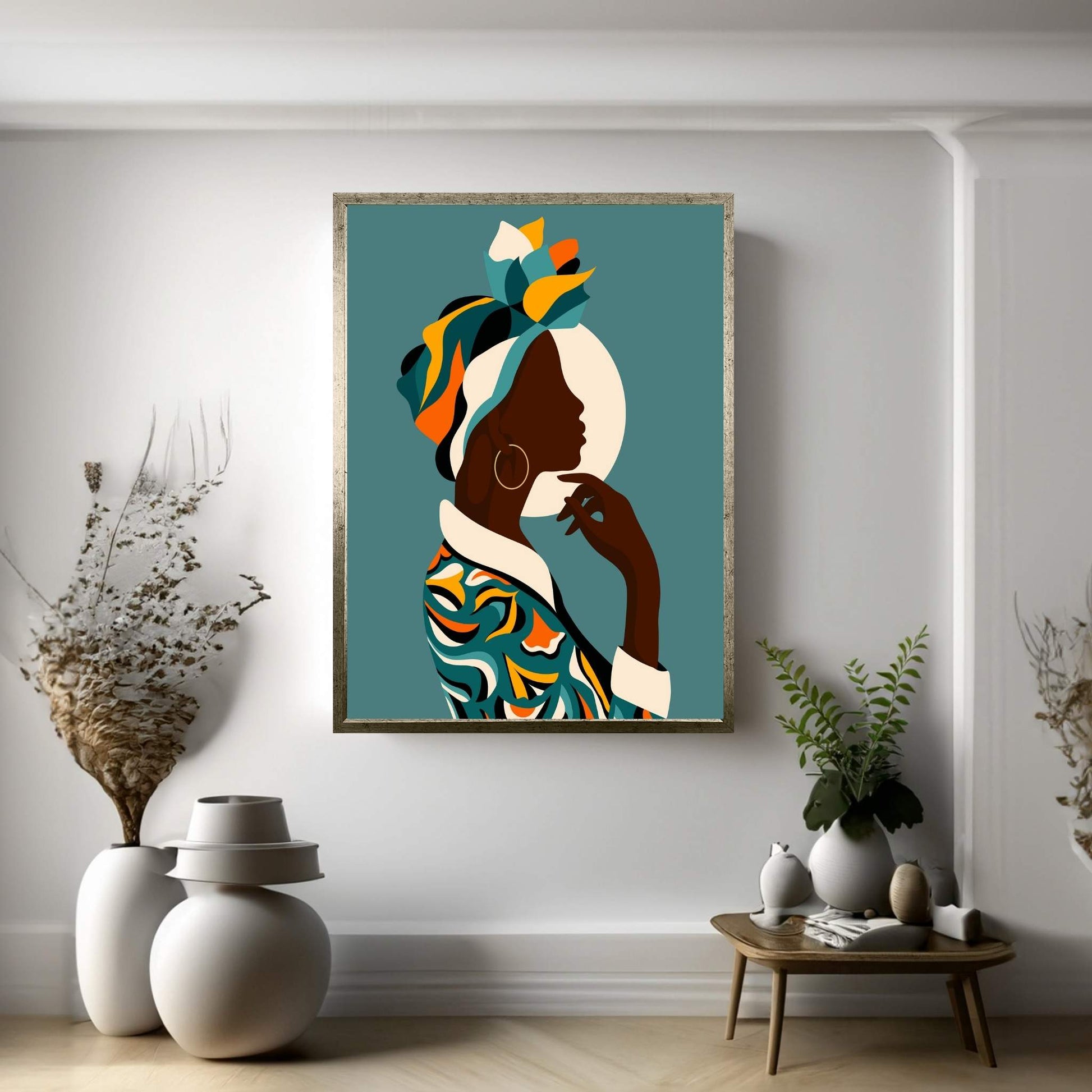 African Black Woman Canvas Wall Art Home Decor - Y Canvas