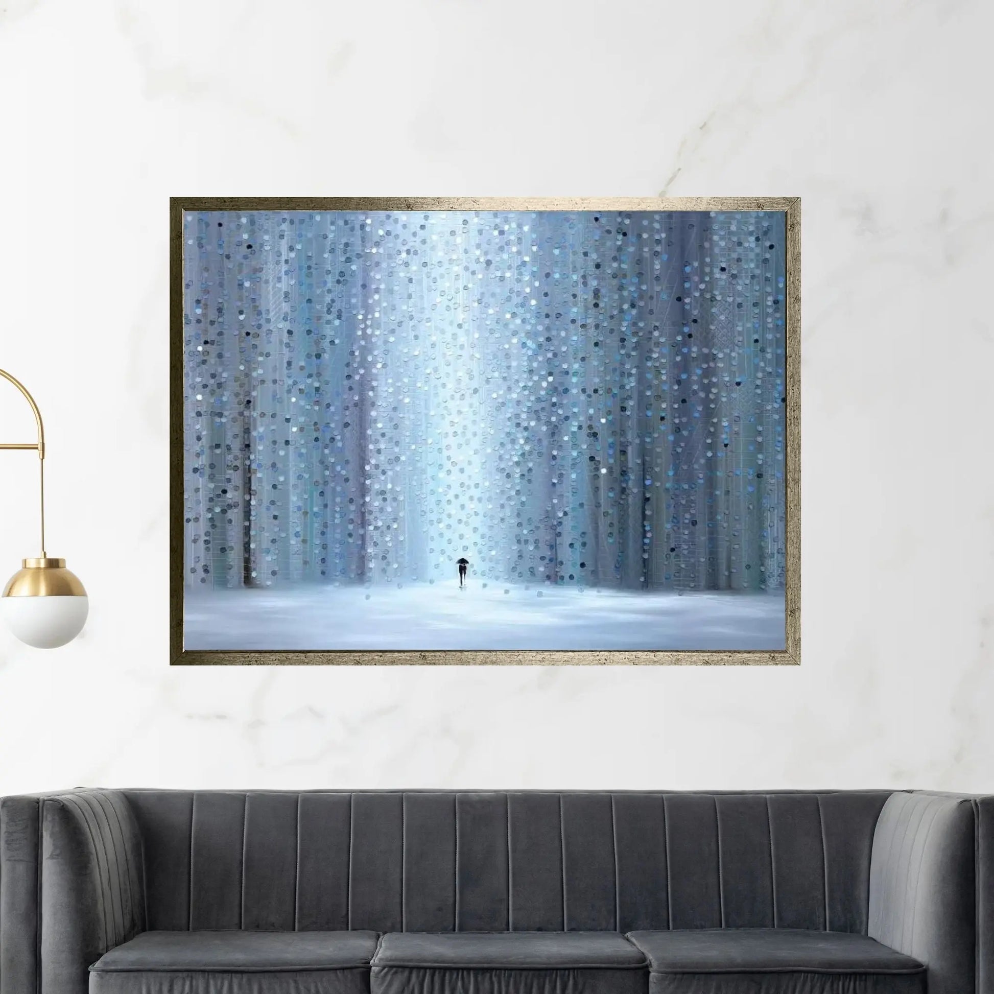 Rainy Stroll Canvas Wall Art - Y Canvas