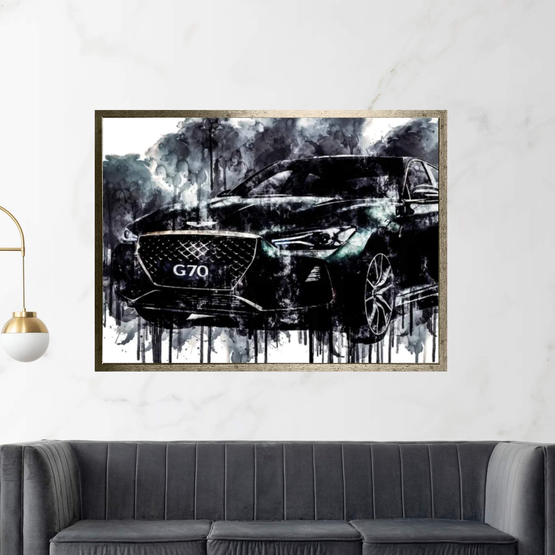 2017 Genesis G70 Vehicle LXXXIV Canvas Wall Art - Y Canvas