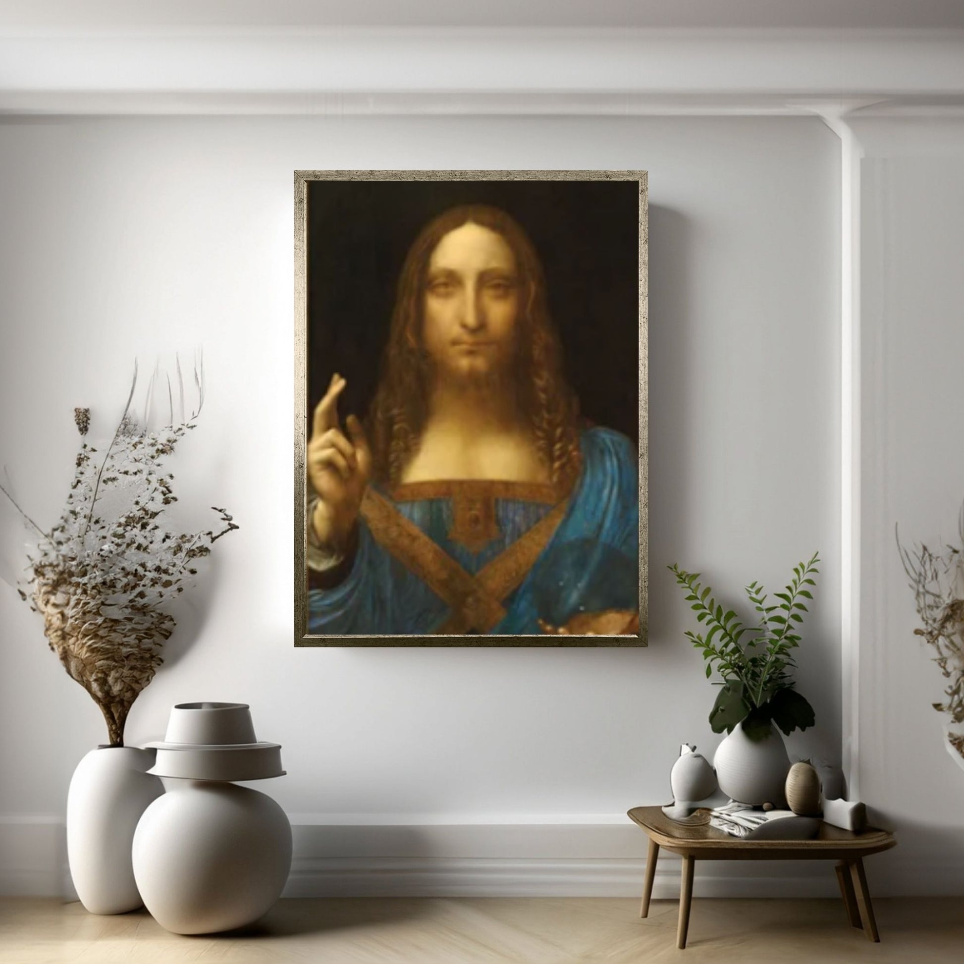 Leonardo da Vinci, Salvator Canvas Wall Art Mundi (1500),Salvator Mundi print, Leonardo da Vinci poster - Y Canvas