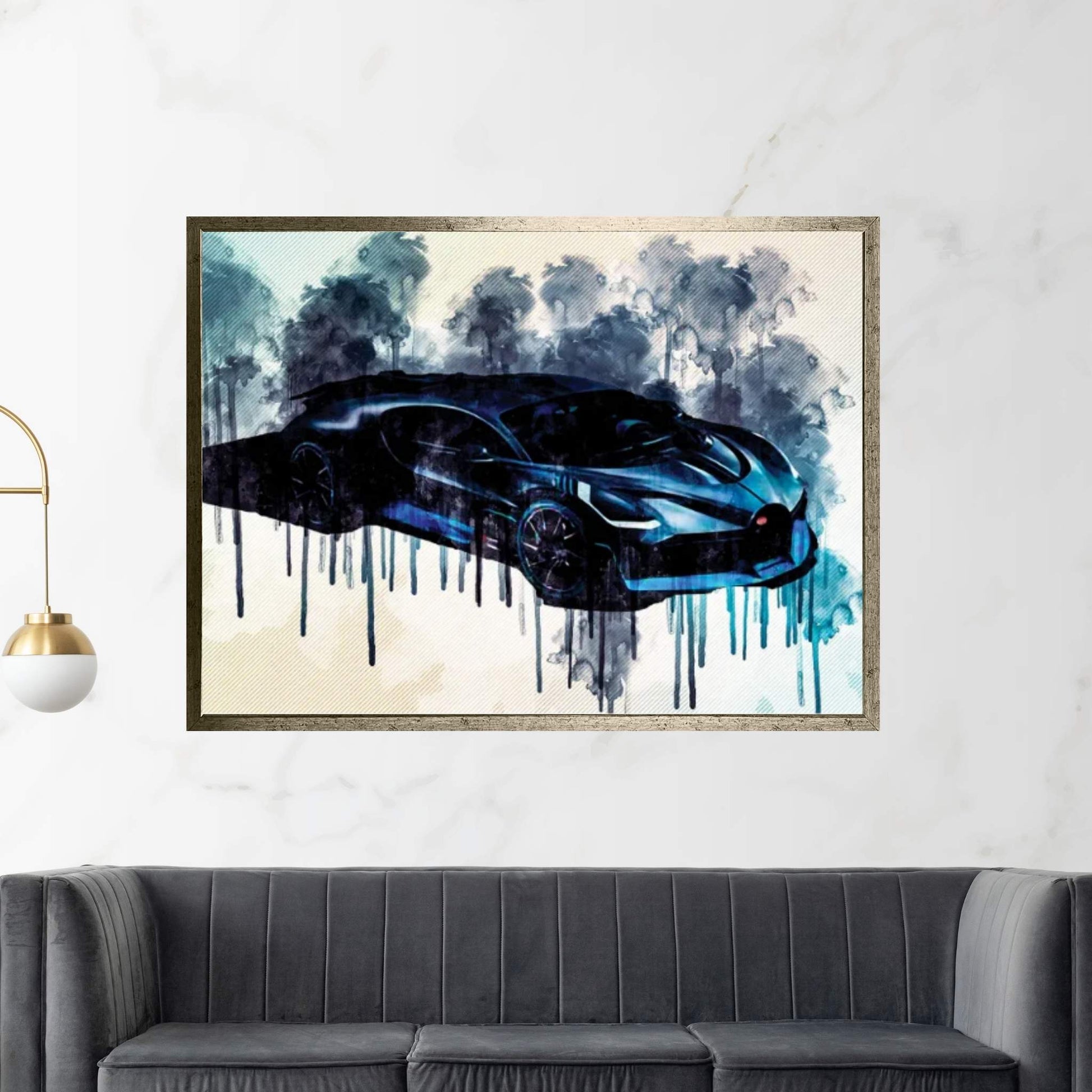 Bugatti Divo 2019 Luxury Racing Car Top View From The Front Canvas Wall Art - Y Canvas