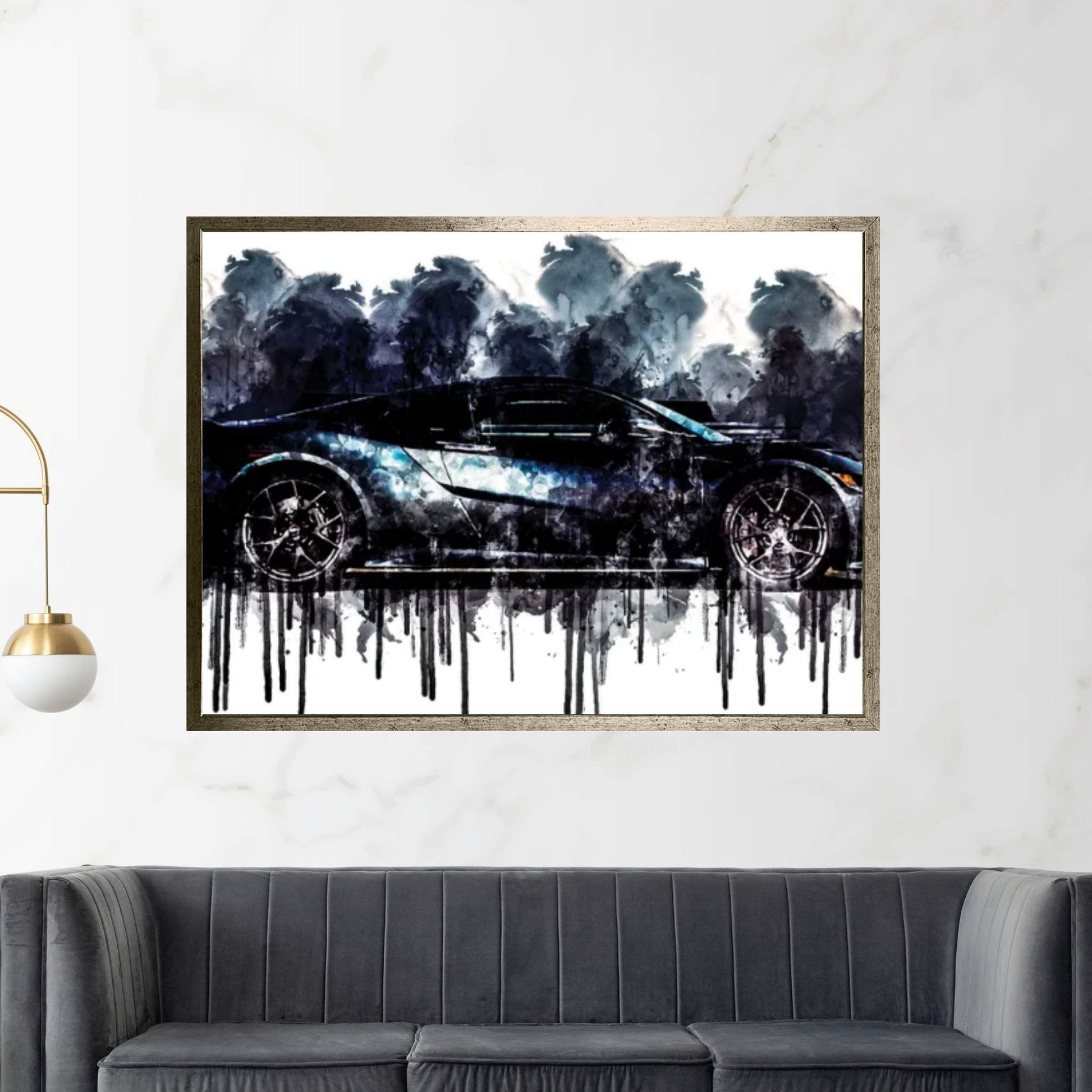 2017 Acura NSX Nord Gray Metallic Canvas Wall Art - Y Canvas