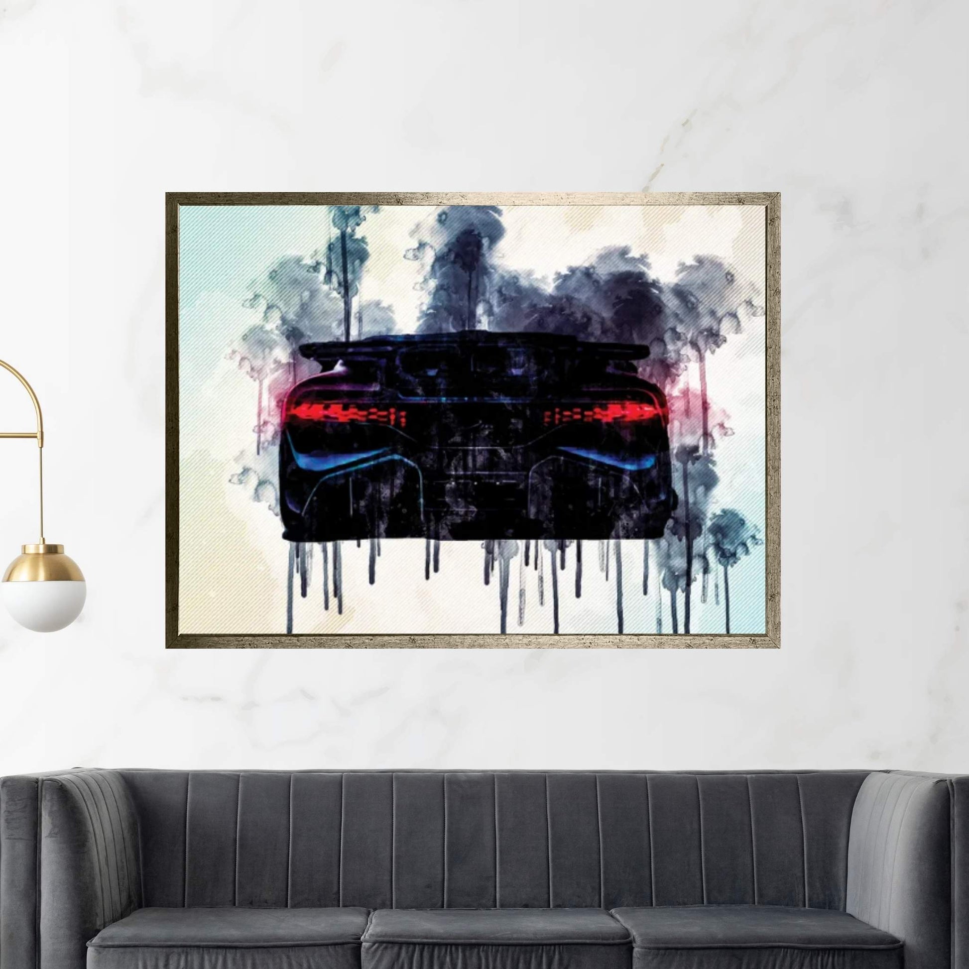 Bugatti Divo Rear View Exterior Luxury Hypercar Supercars Hypercars Canvas Wall Art - Y Canvas